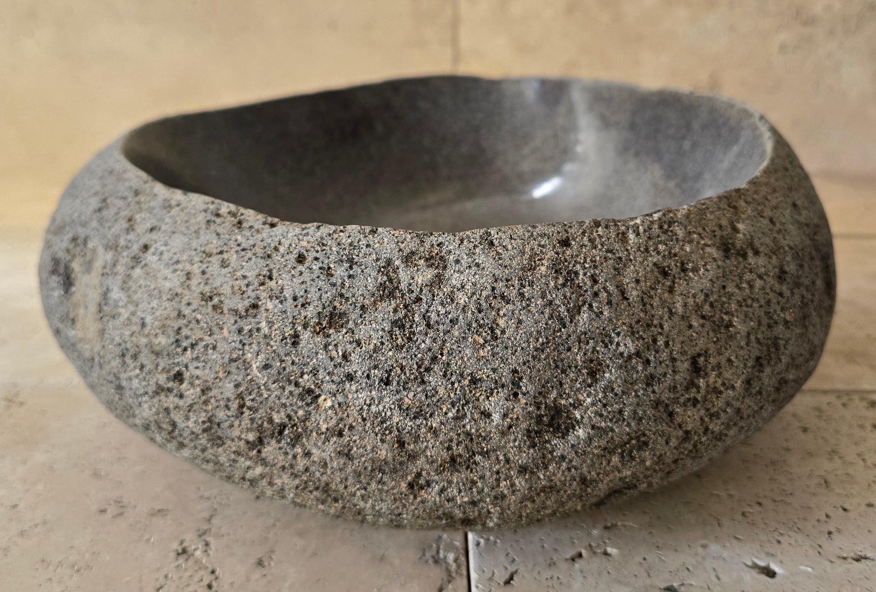Handmade Natural Oval River Stone  Bathroom Basin  RVM 2409087
