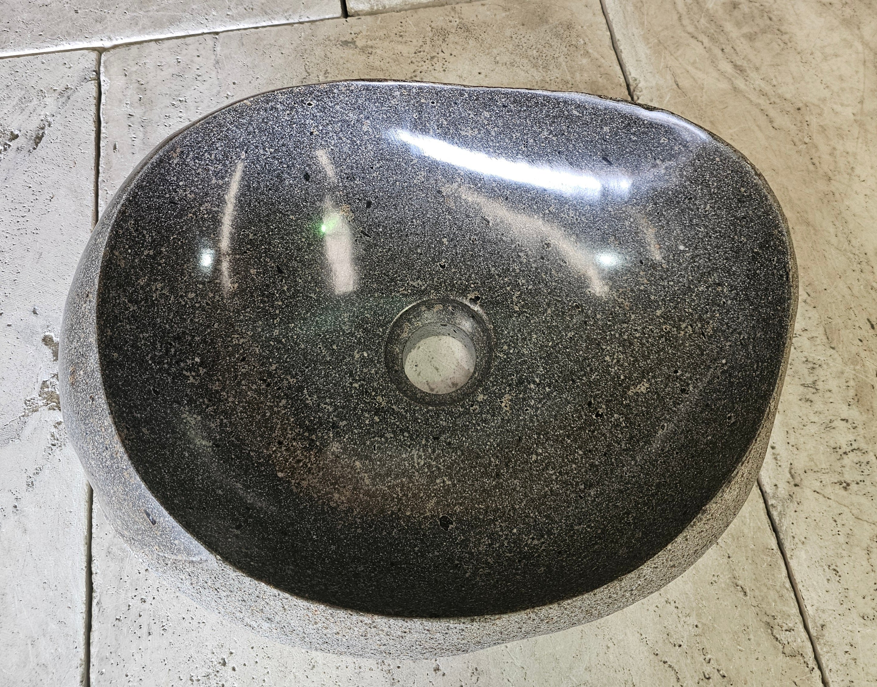 Handmade Natural Oval River Stone  Bathroom Basin  PHM 240911