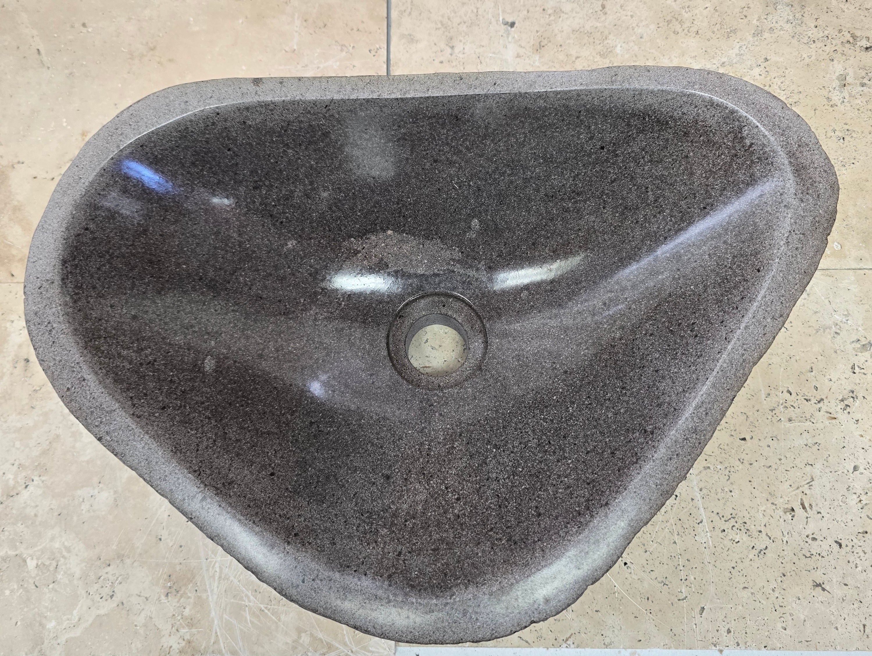 Handmade Natural Oval River Stone  Bathroom Basin  RM 2409076