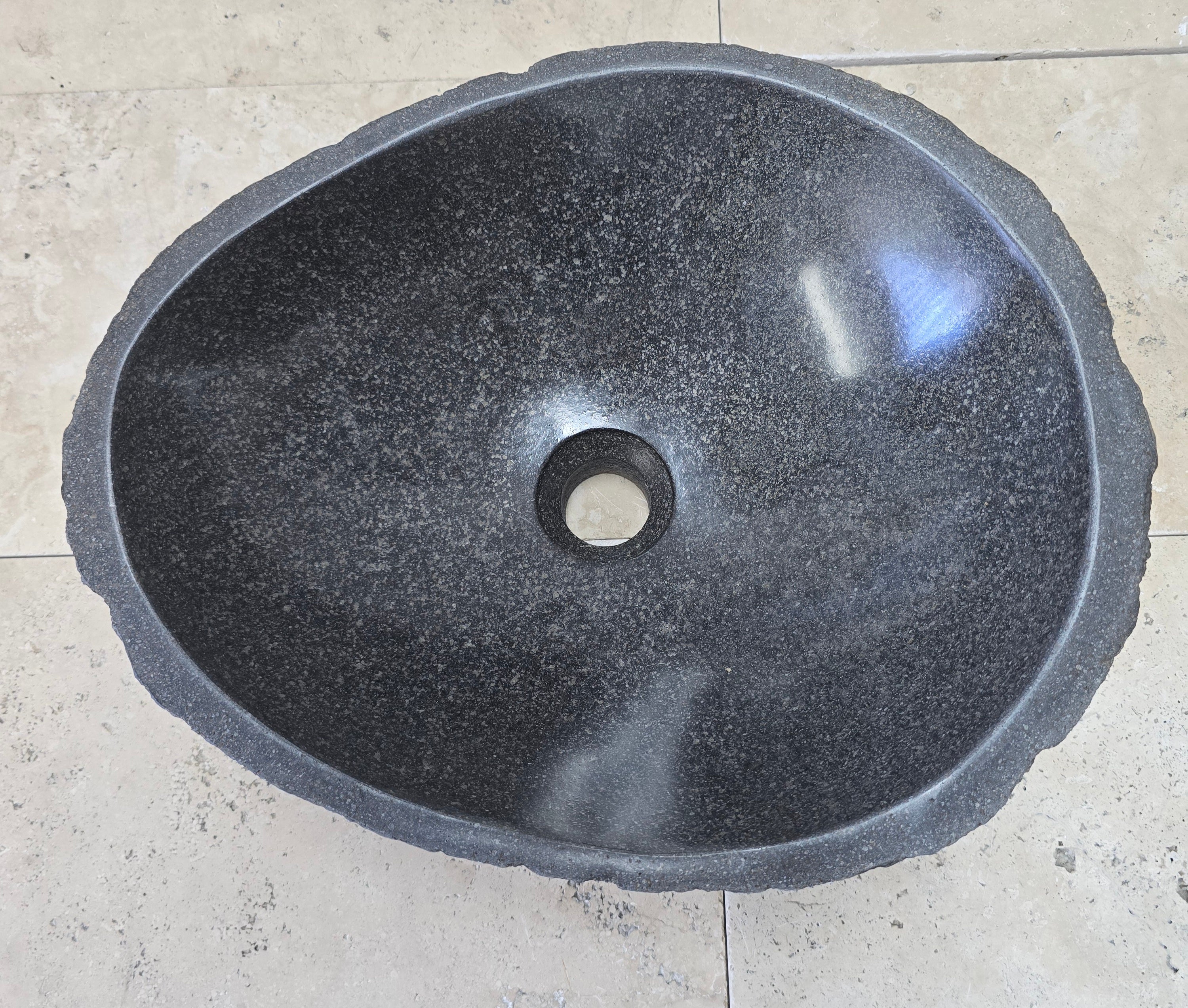 Handmade Natural Oval River Stone  Bathroom Basin  RM 2409022