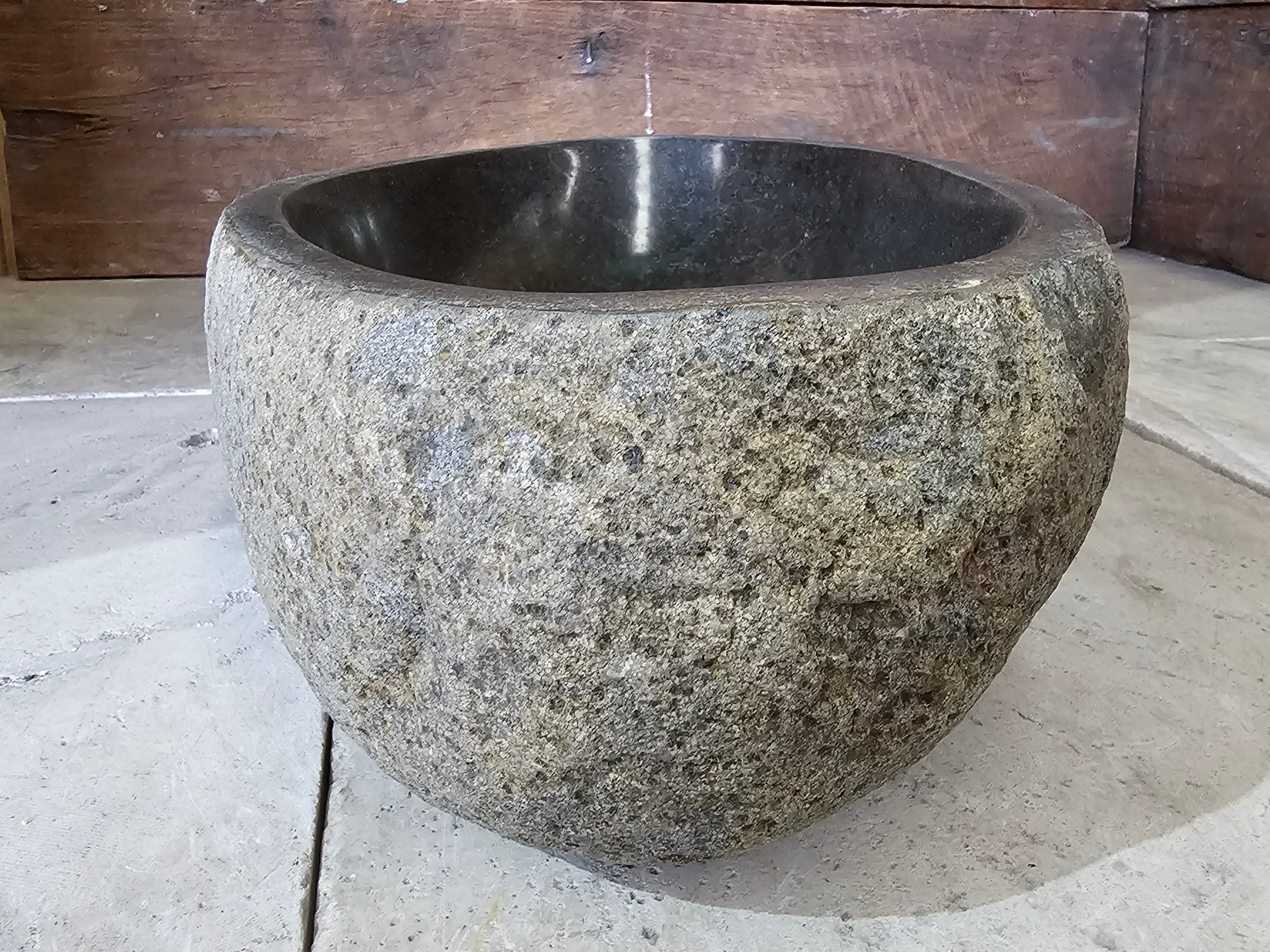 Handmade Natural Oval River Stone  Bathroom Basin  RL 240933