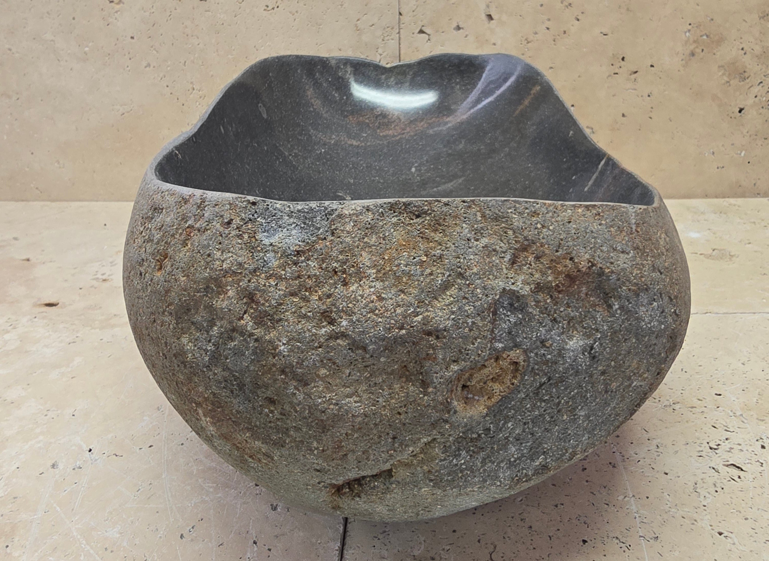 Handmade Natural Oval River Stone  Bathroom Basin  RVL 240930