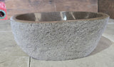 Handmade Natural Oval River Stone  Bathroom Basin  RS 2409076