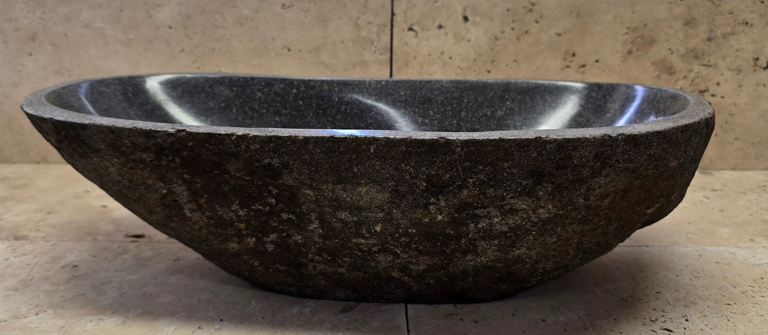 Handmade Natural Oval River Stone  Bathroom Basin  RL 240959