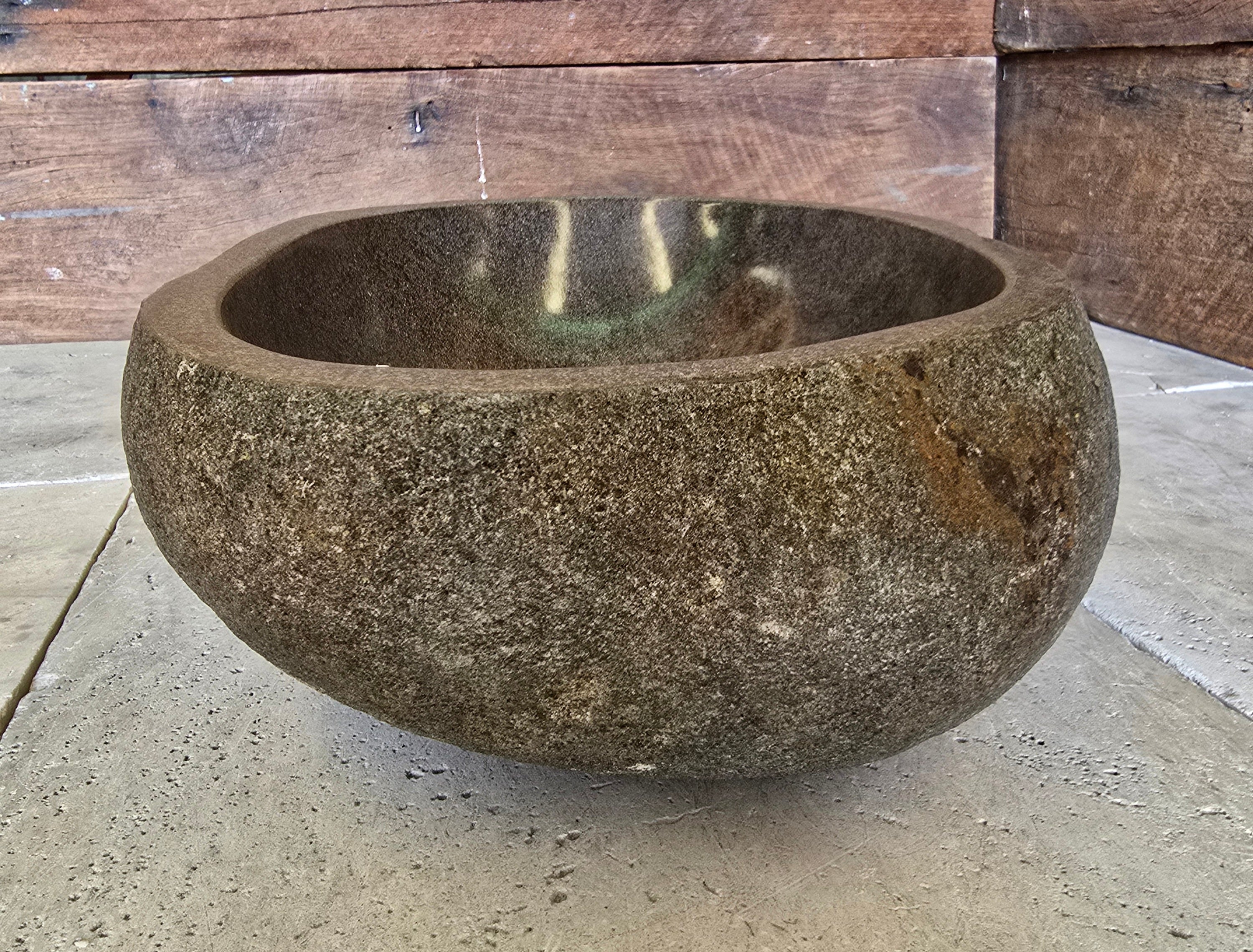 Handmade Natural Oval River Stone  Bathroom Basin  RM 2409001