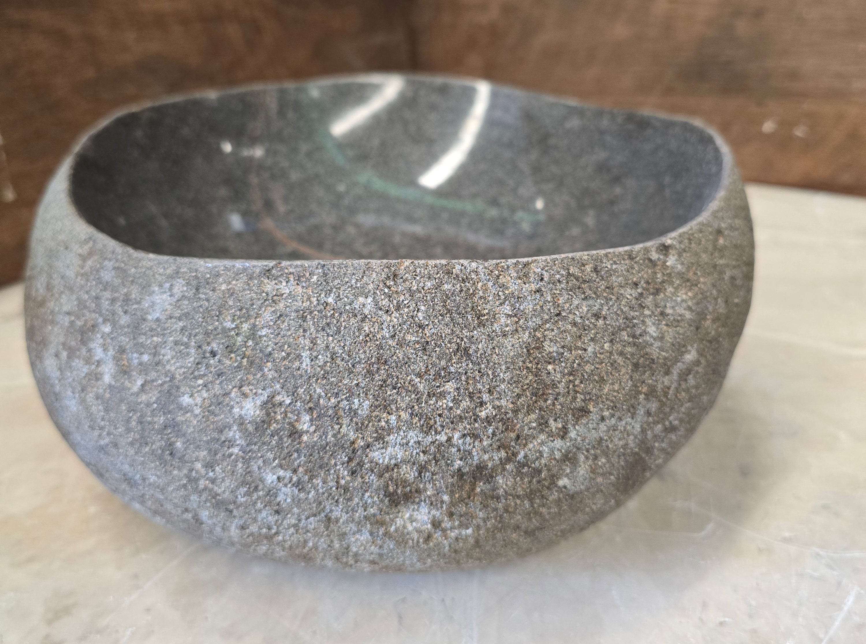 Handmade Natural Oval River Stone  Bathroom Basin  RVS 2409086