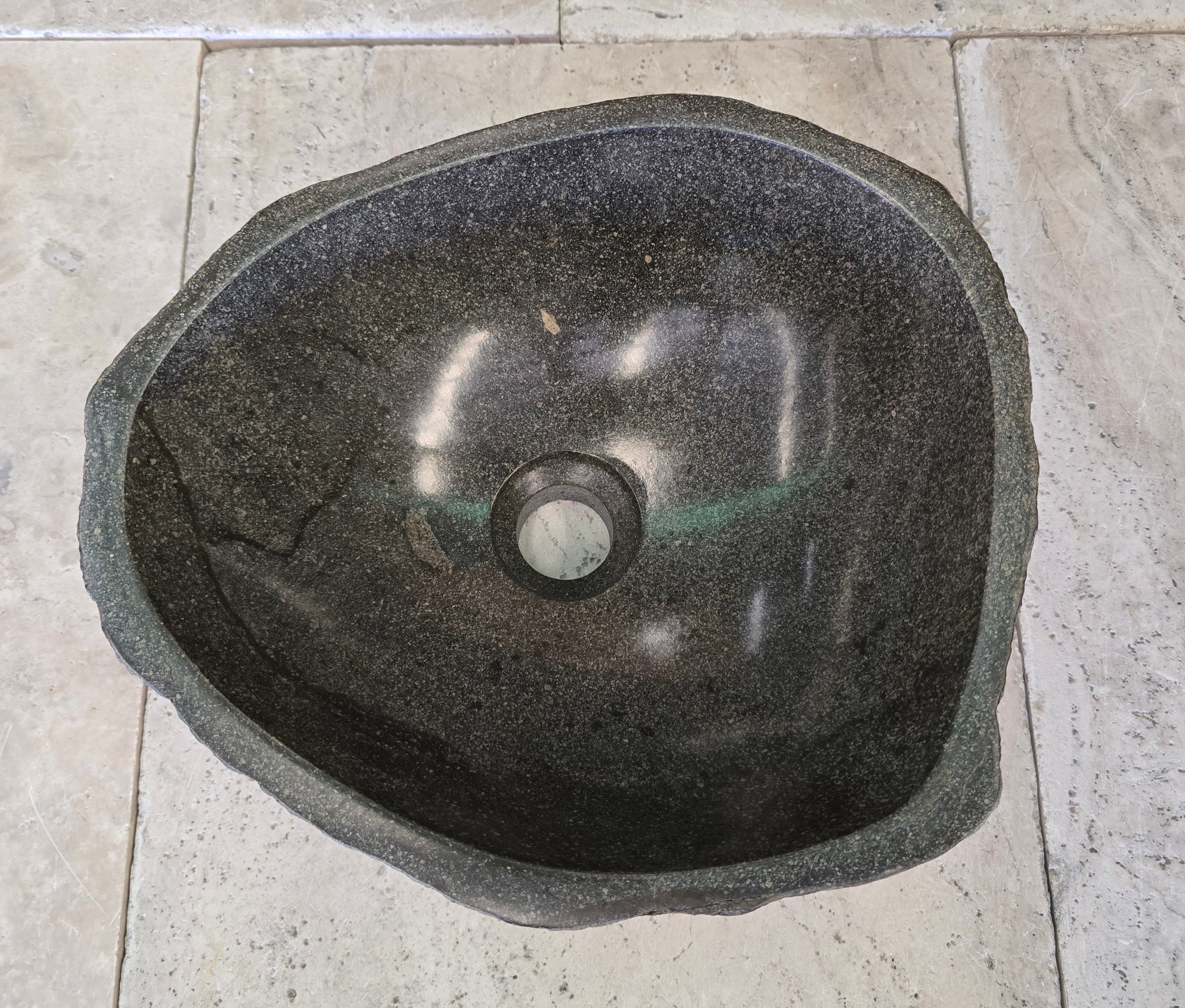 Handmade Natural Oval River Stone  Bathroom Basin  RS 2409007