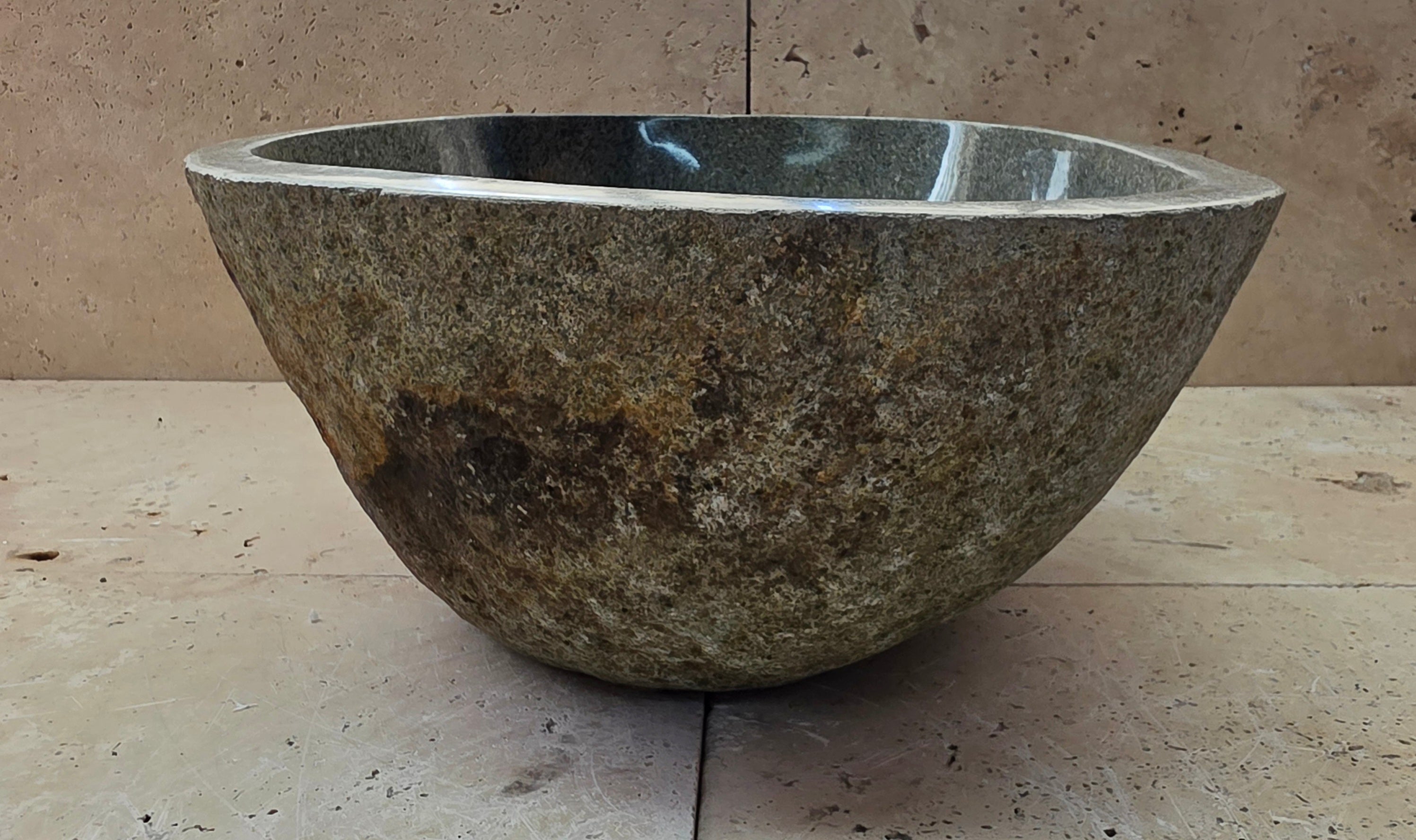 Handmade Natural Oval River Stone  Bathroom Basin  RS 2409024