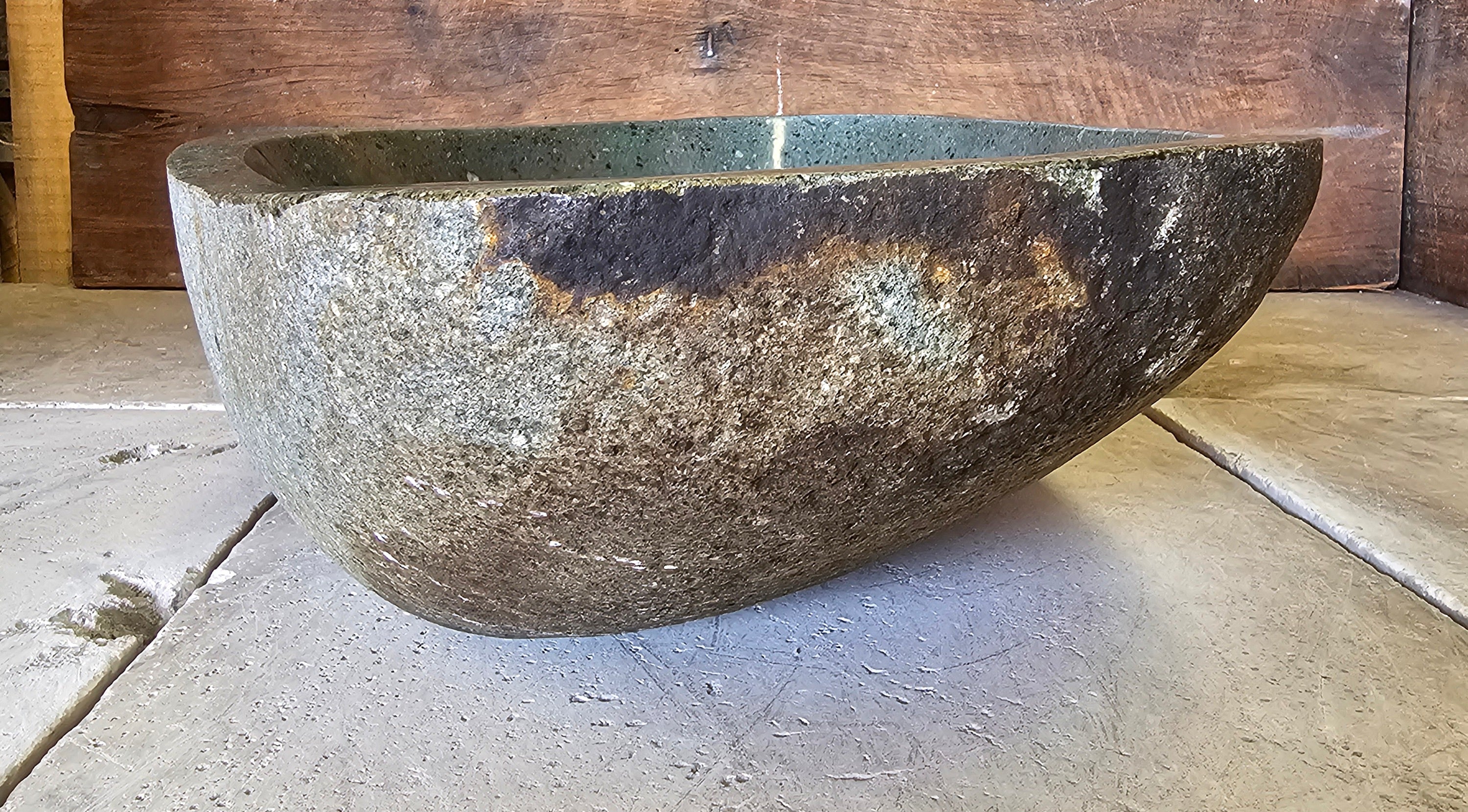 Handmade Natural Oval River Stone  Bathroom Basin  RL 240956