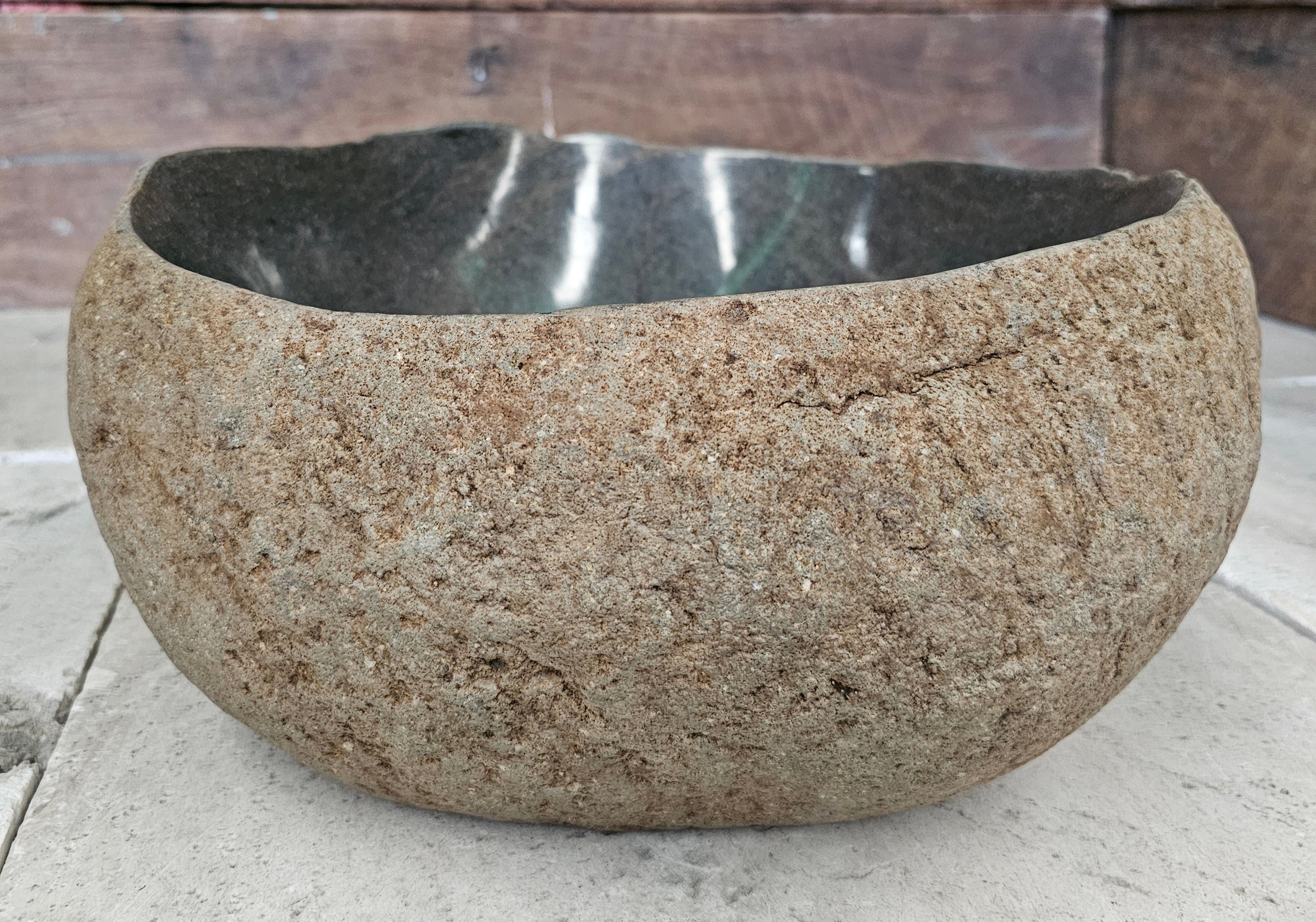 Handmade Natural Oval River Stone  Bathroom Basin  RM 2409022