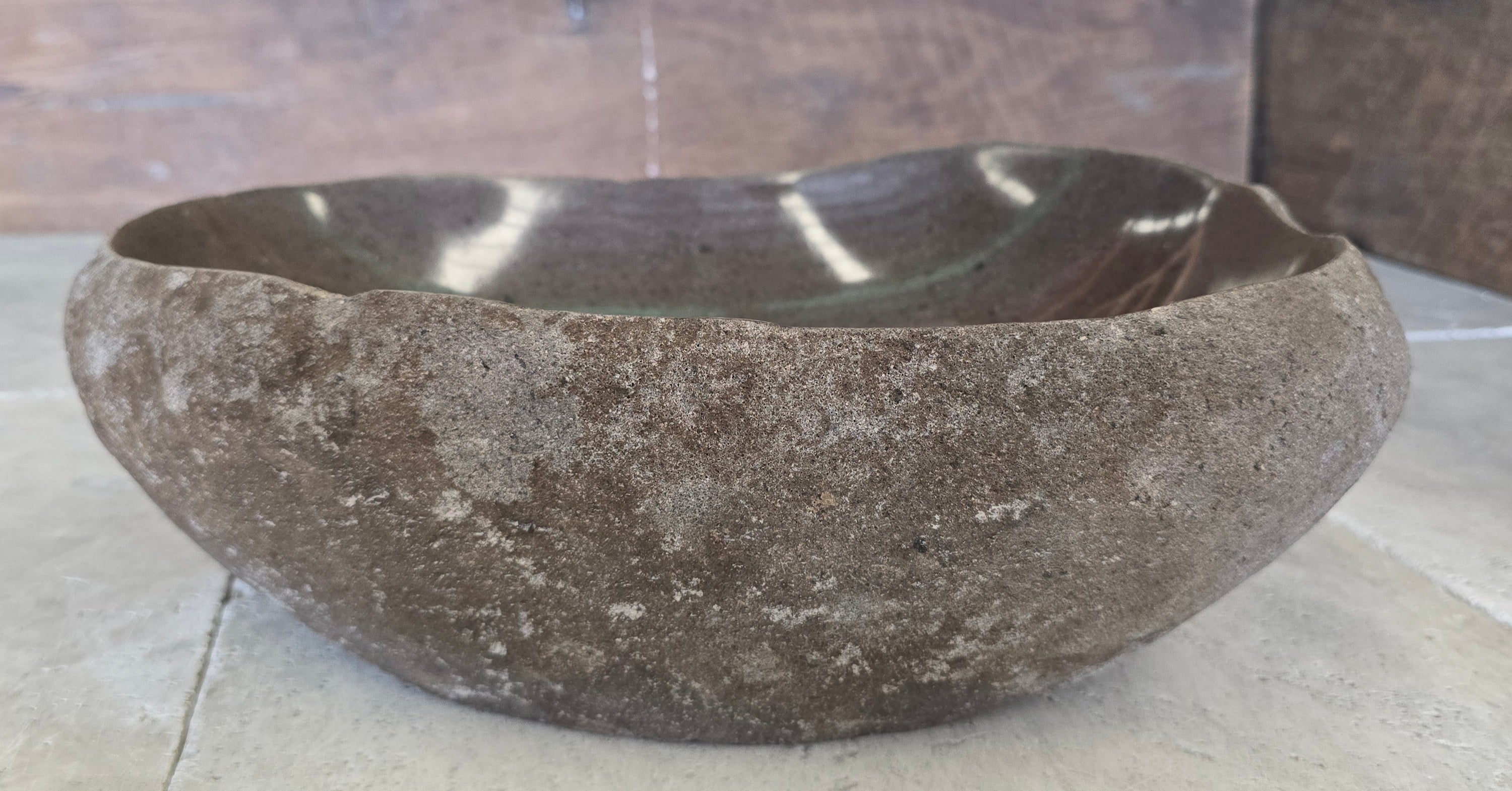 Handmade Natural Oval River Stone  Bathroom Basin  RVS 2409060