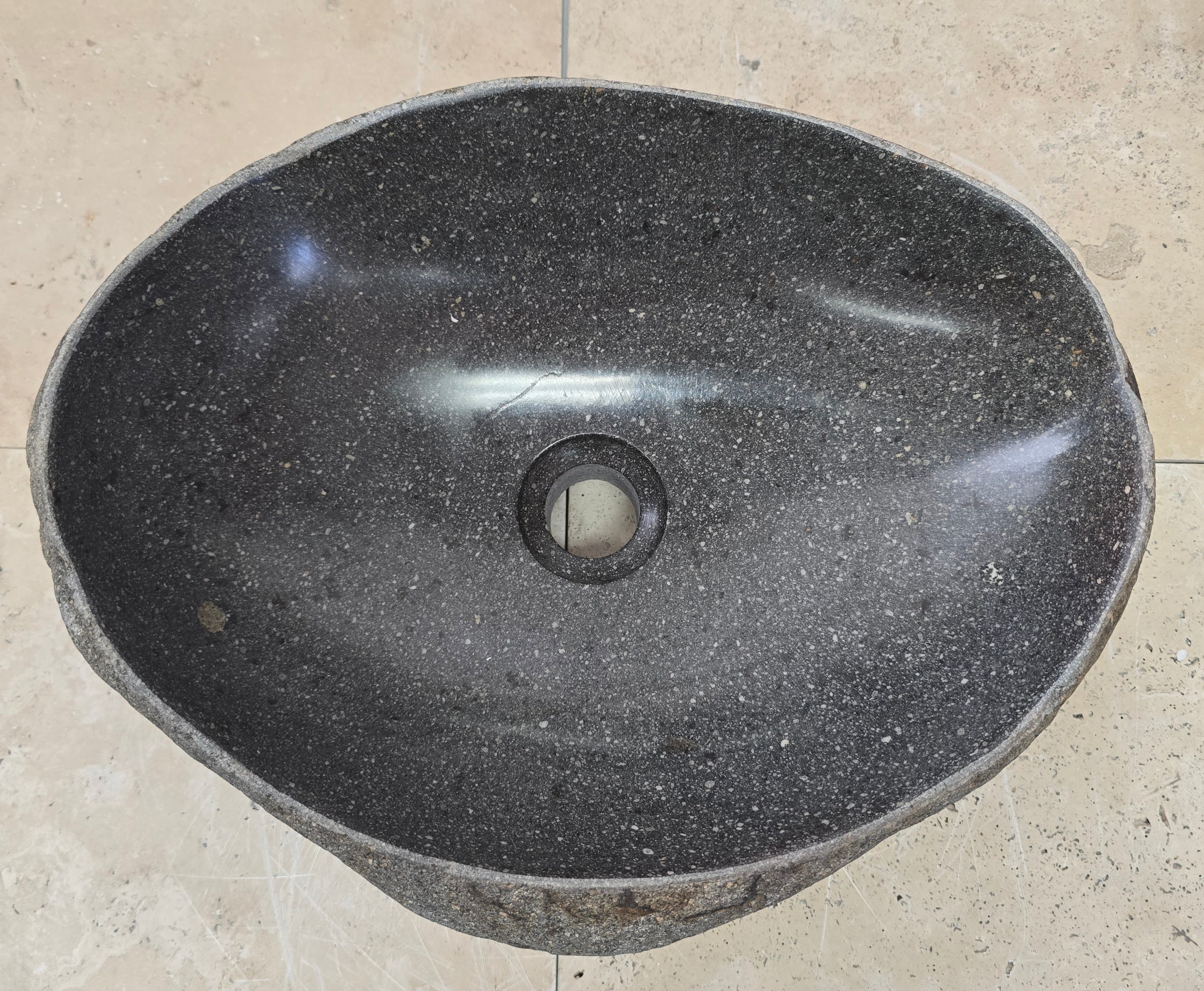 Handmade Natural Oval River Stone  Bathroom Basin  RVM 2409021