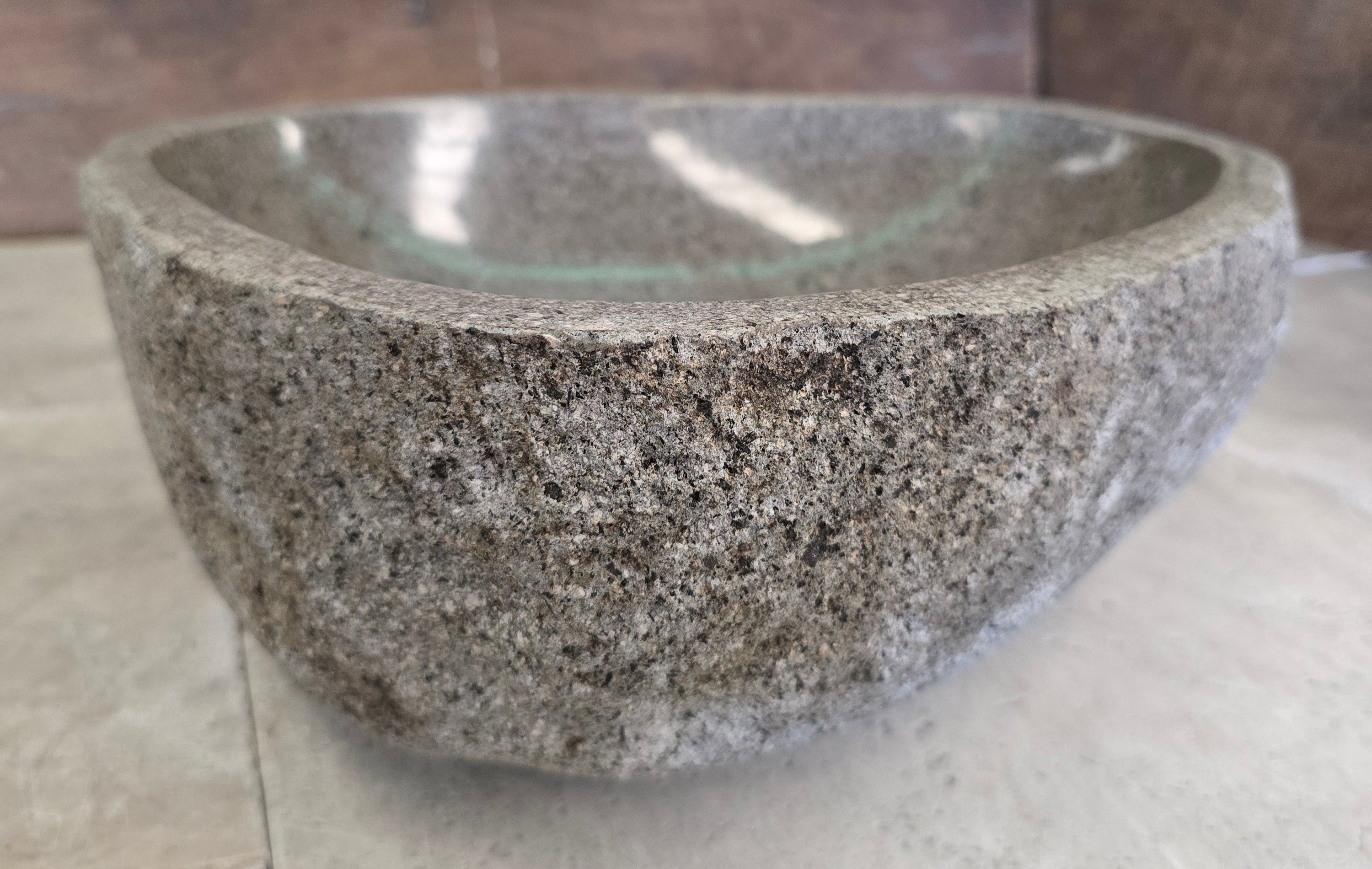 Handmade Natural Oval River Stone  Bathroom Basin  RS 24091054