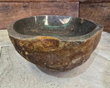 Handmade Natural Oval River Stone  Bathroom Basin  RL 240919