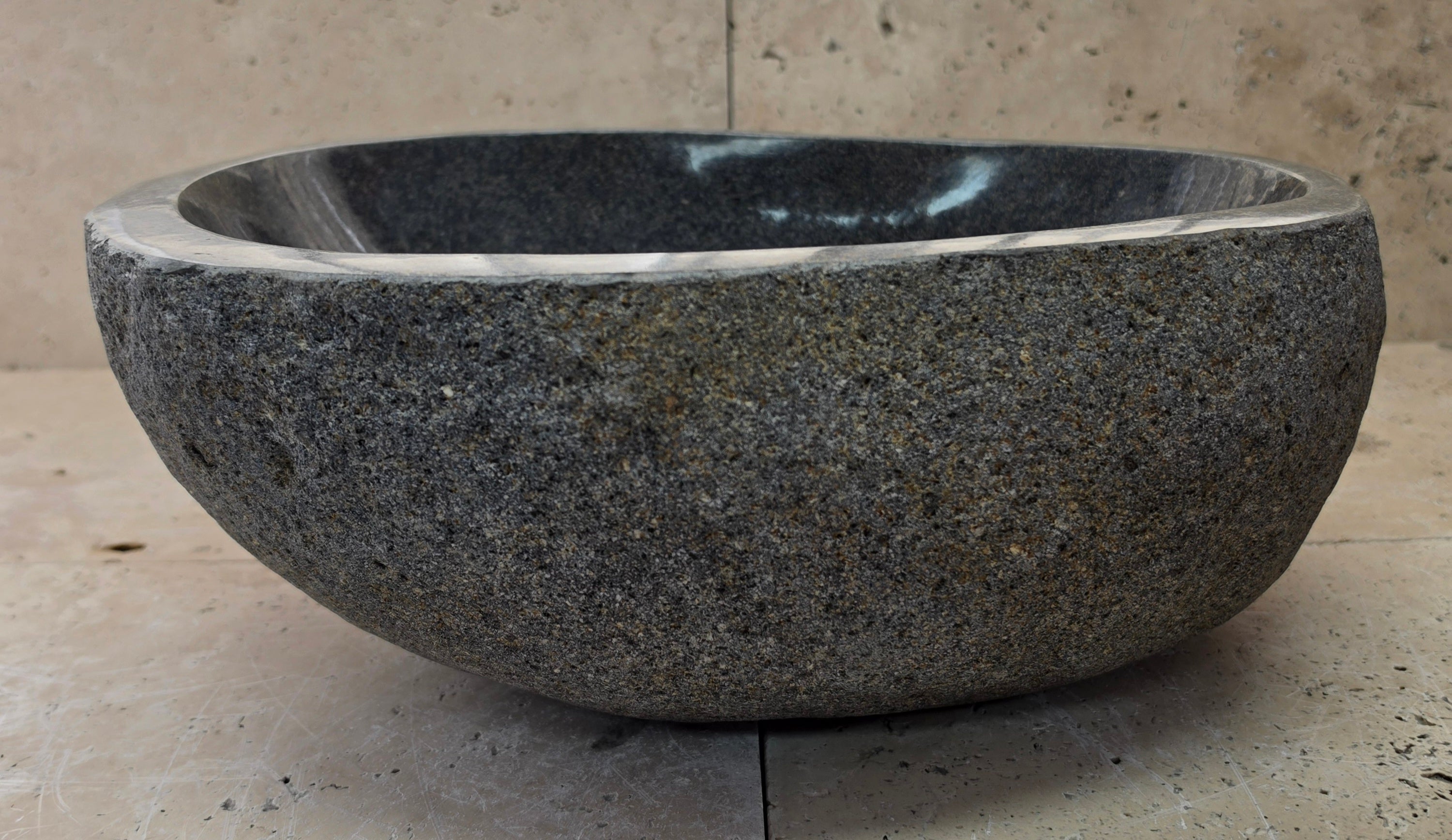 Handmade Natural Oval River Stone  Bathroom Basin  RS 25072008