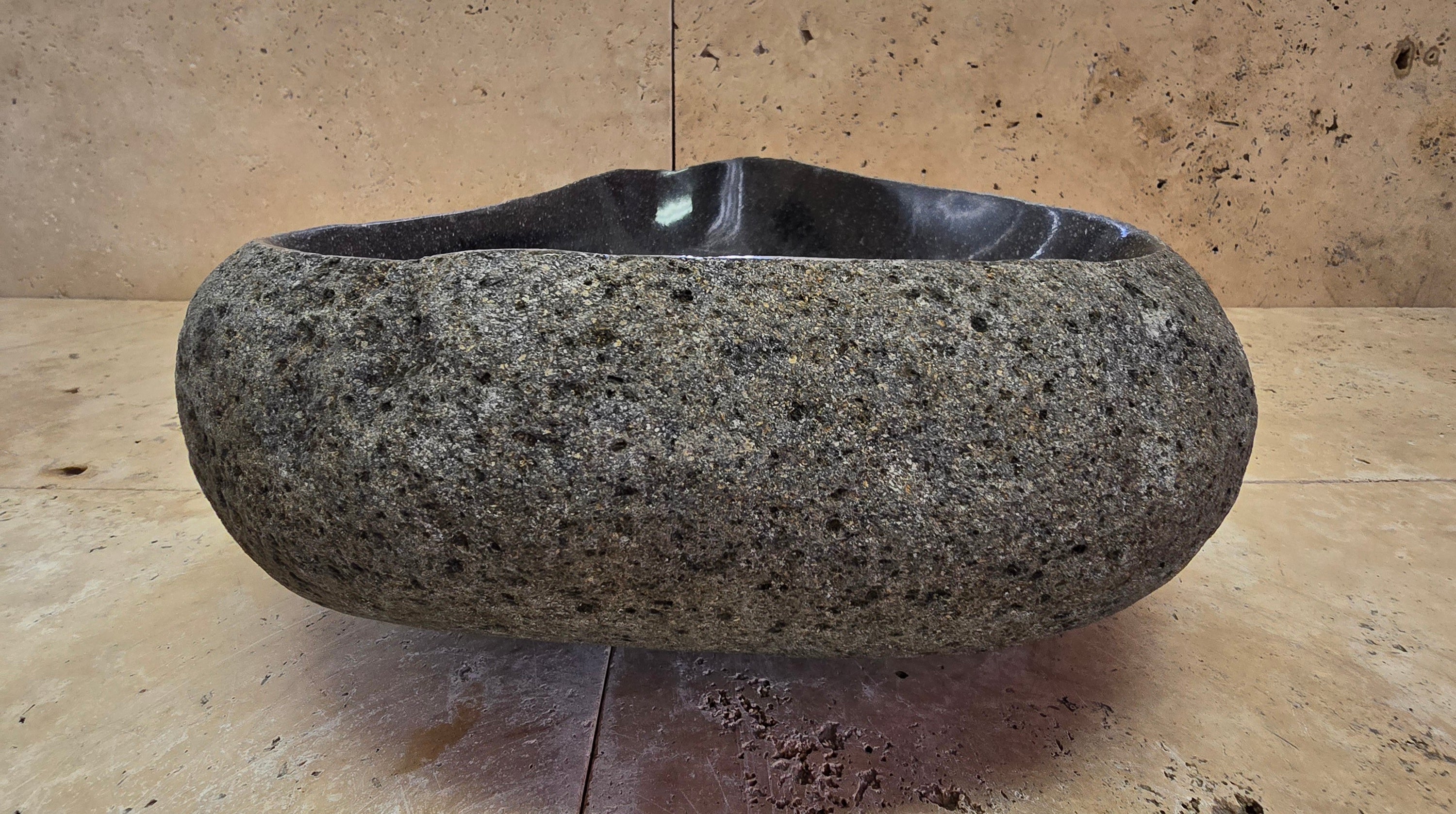 Handmade Natural Oval River Stone  Bathroom Basin  RVS 2409034