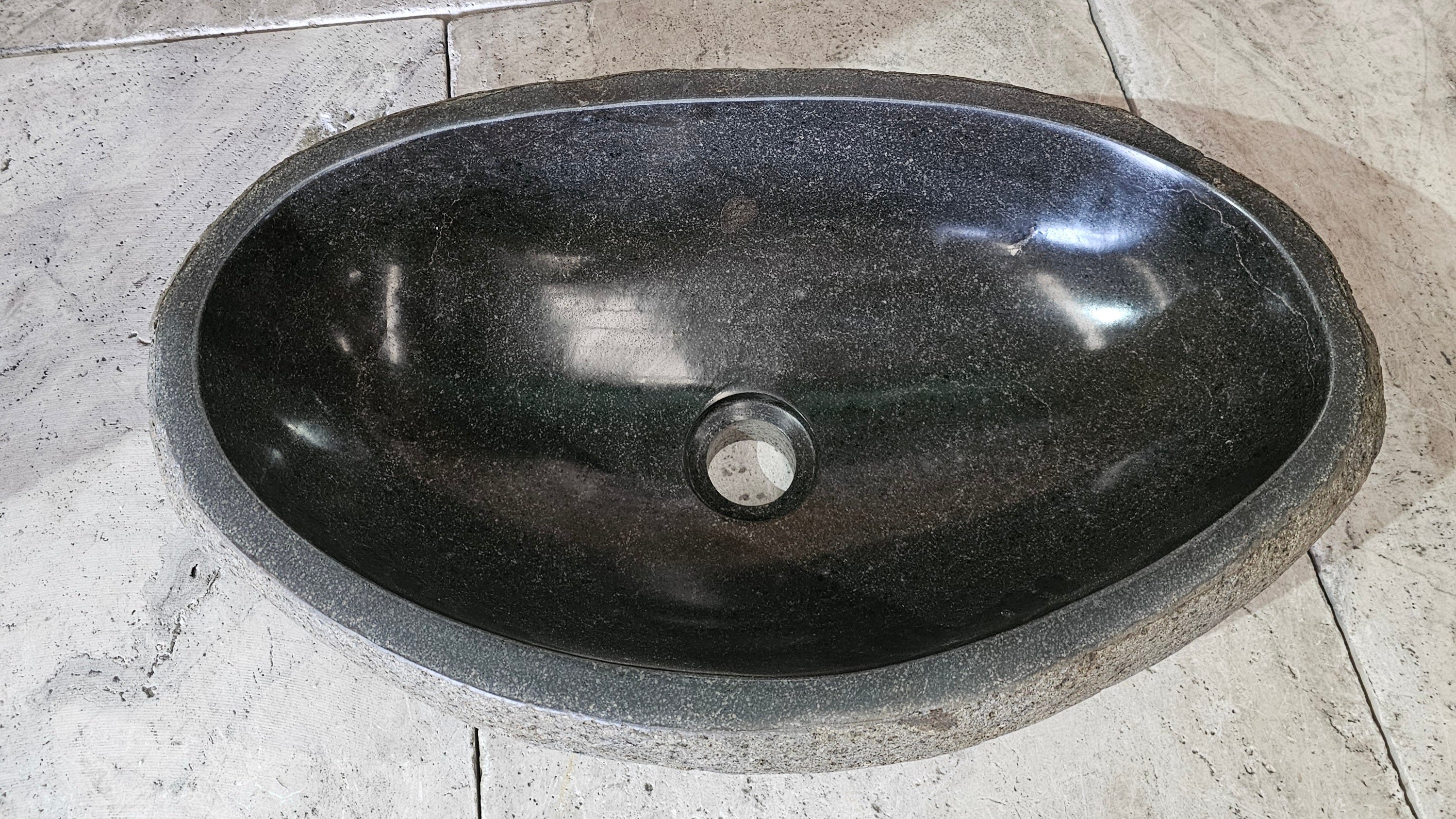 Handmade Natural Oval River Stone  Bathroom Basin  RL 240933