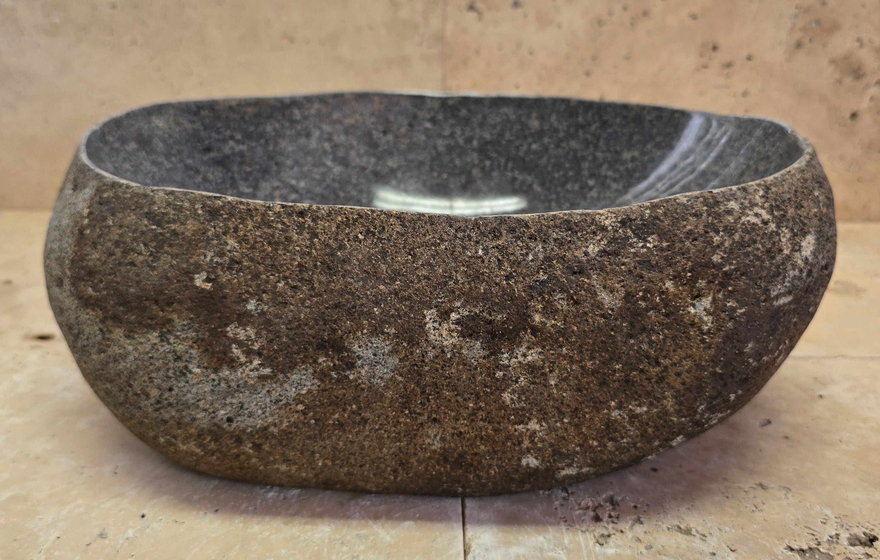 Handmade Natural Oval River Stone  Bathroom Basin  RVS 2409030