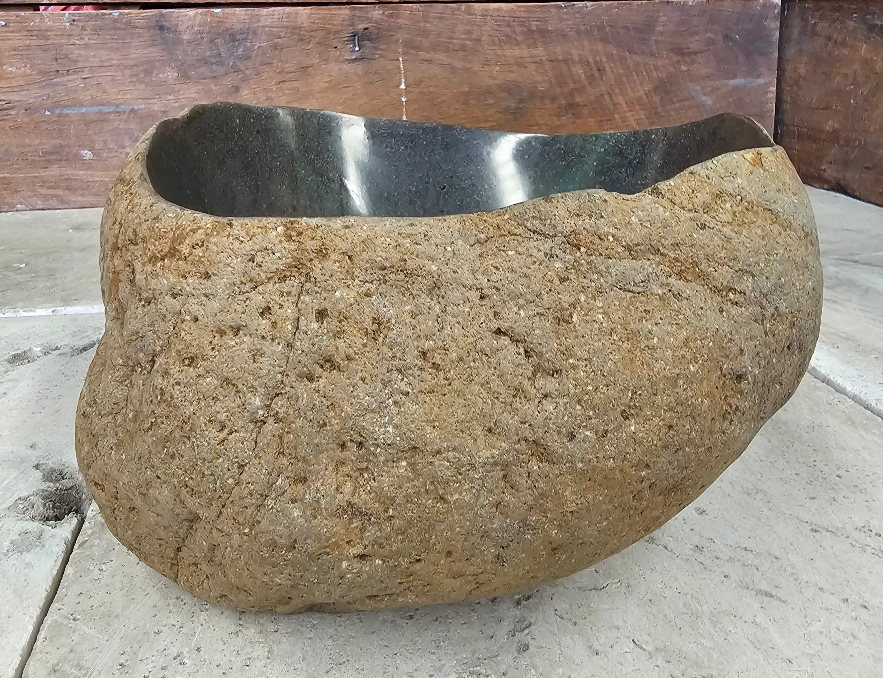 Handmade Natural Oval River Stone  Bathroom Basin  RM 2409022