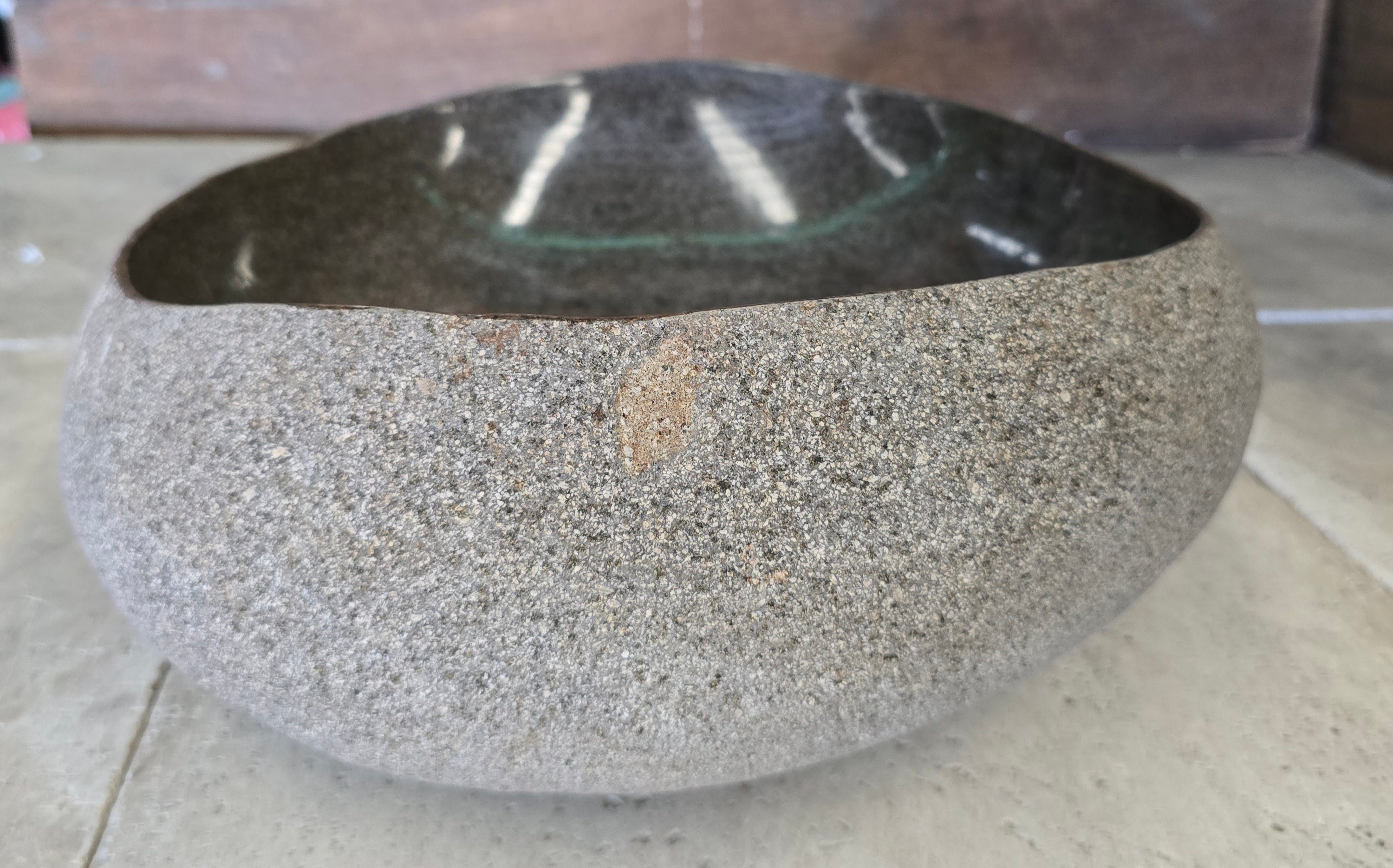 Handmade Natural Oval River Stone  Bathroom Basin  RVS 2409008