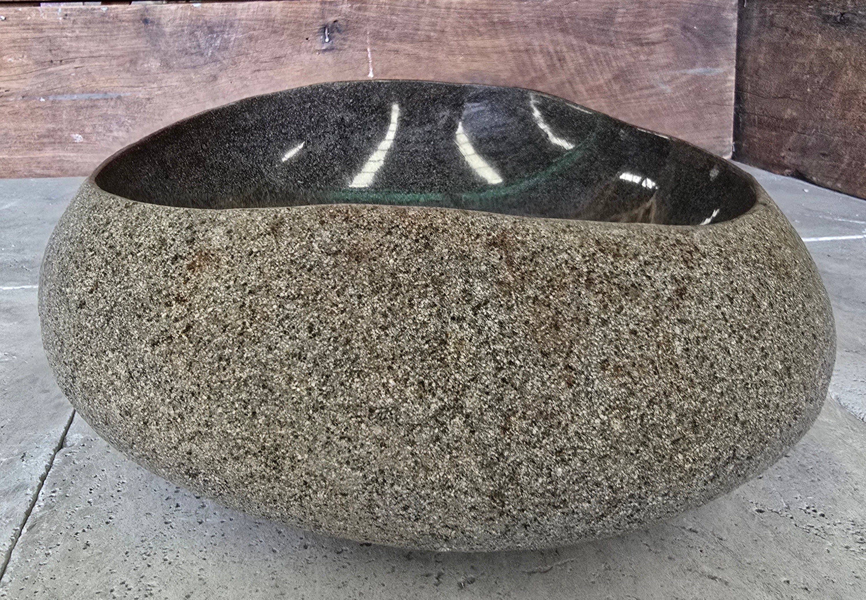 Handmade Natural Oval River Stone  Bathroom Basin  RVS 24091008