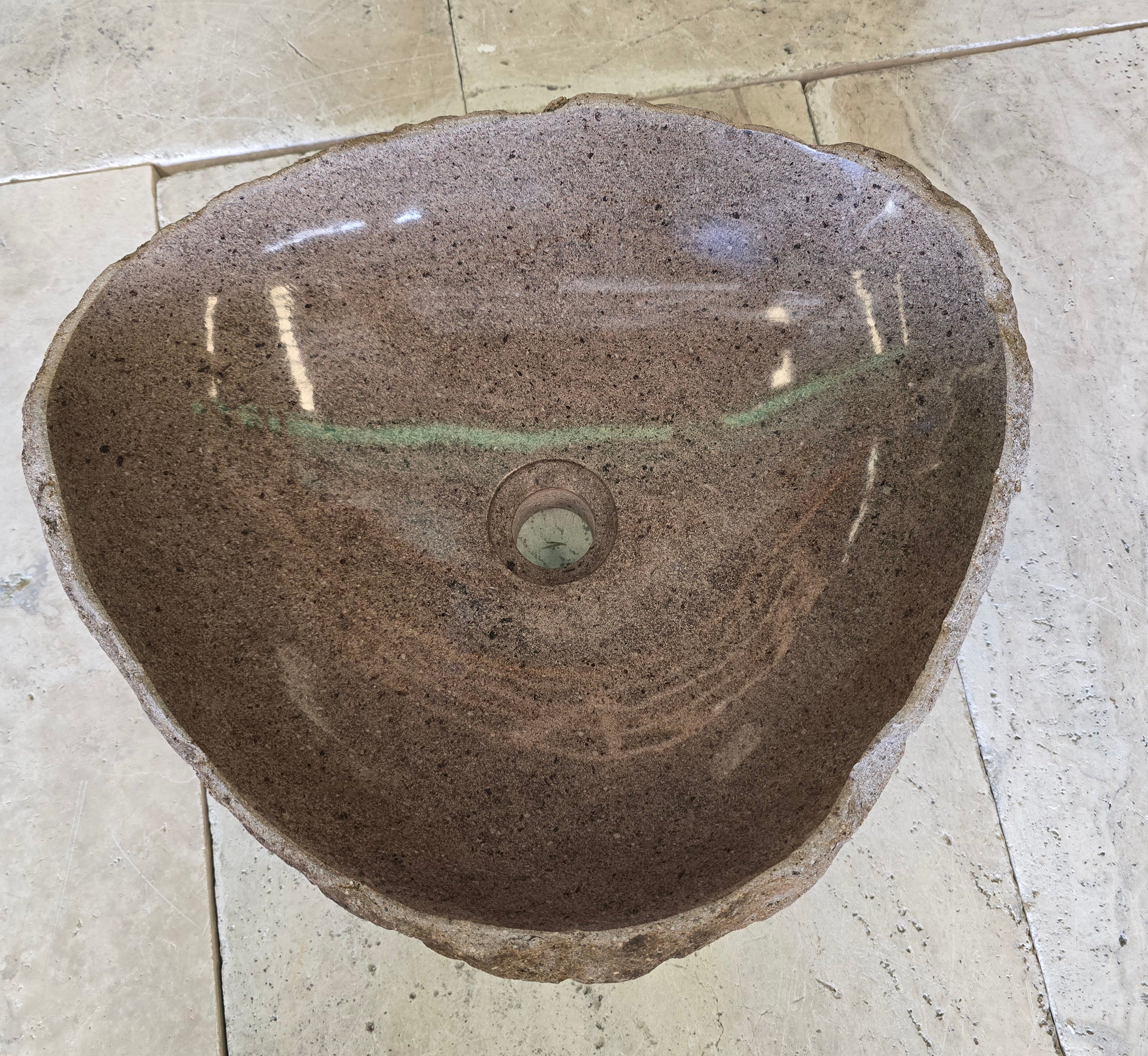 Handmade Natural Oval River Stone  Bathroom Basin  RVM 2409052