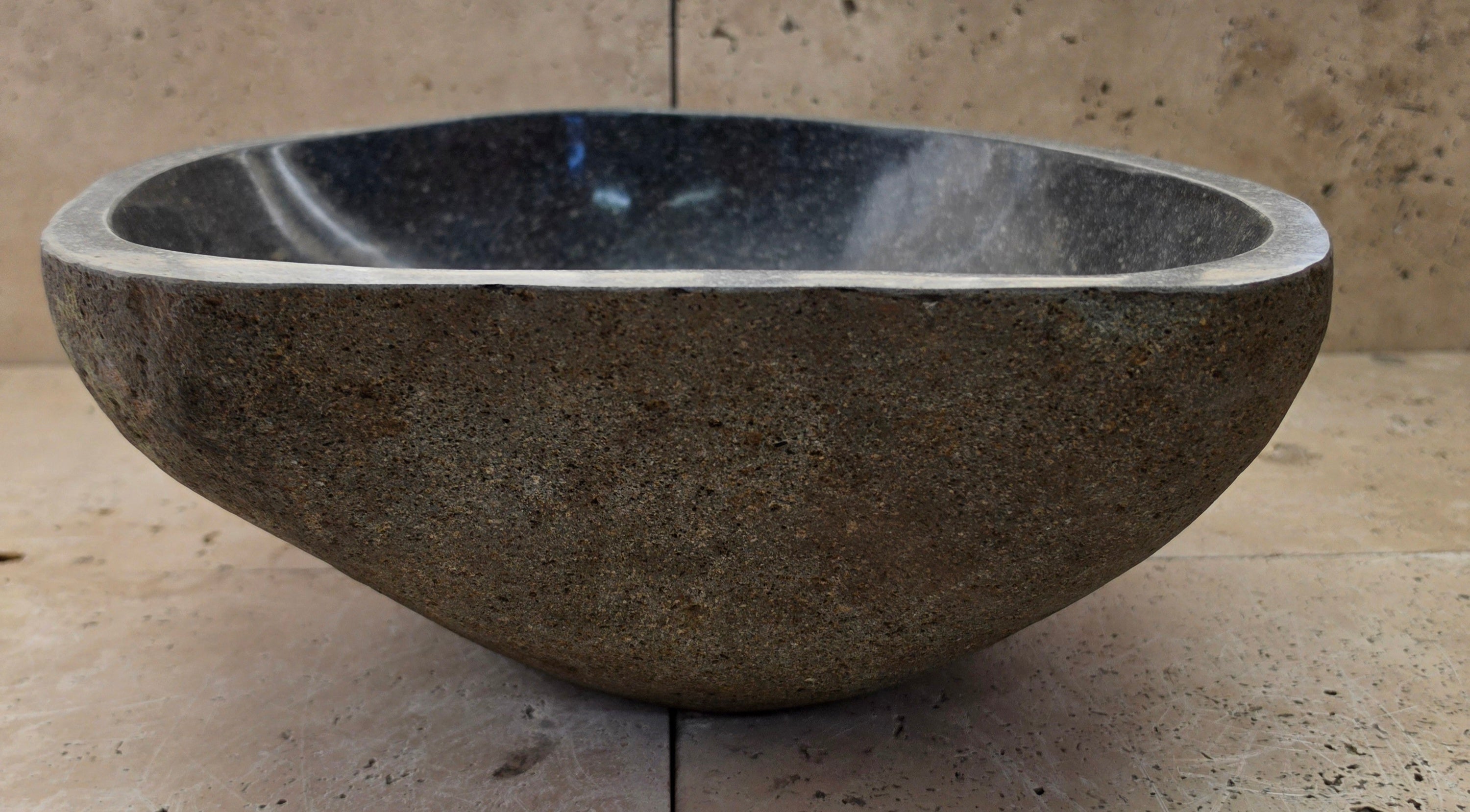 Handmade Natural Oval River Stone  Bathroom Basin  RS 2409091