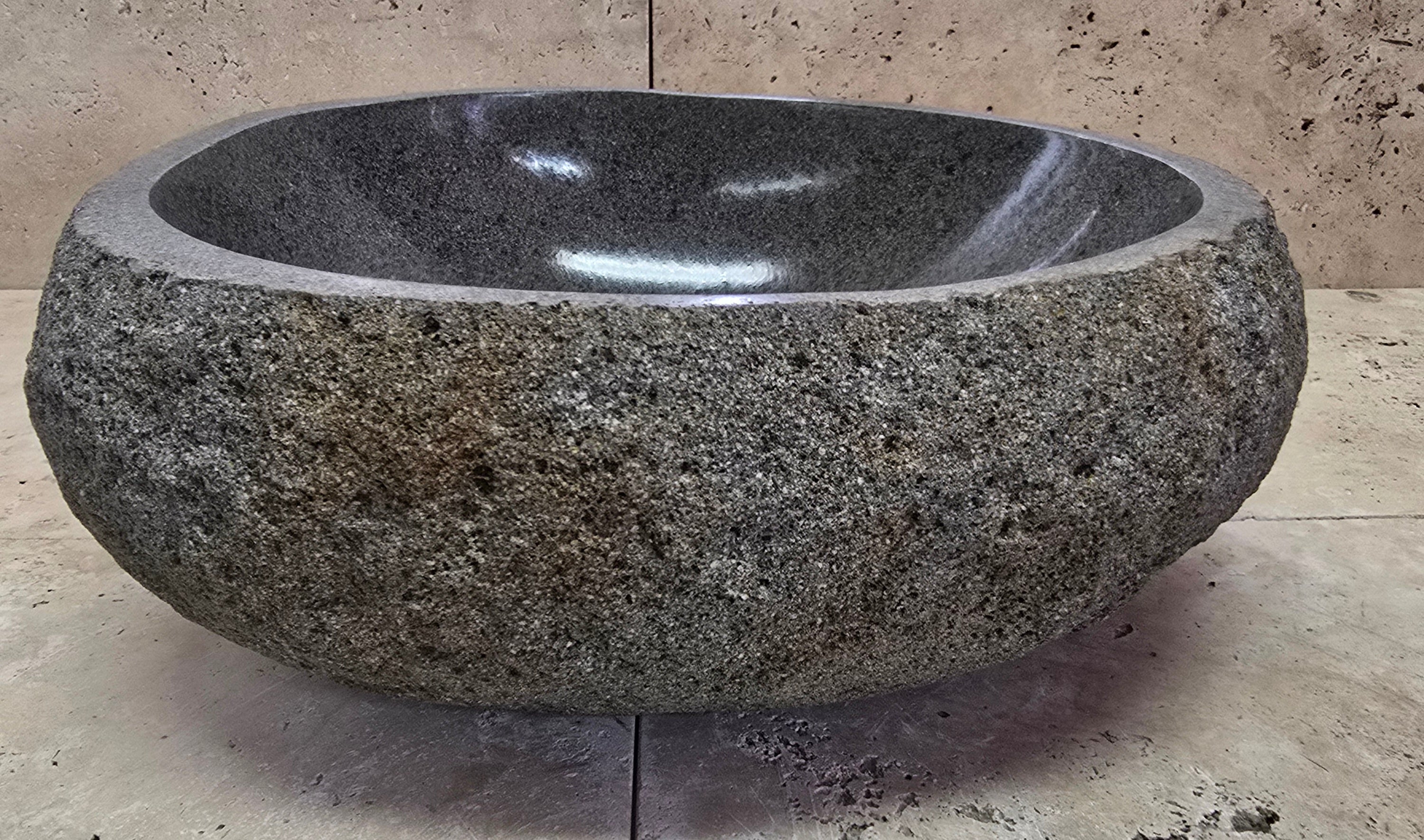 Handmade Natural Oval River Stone  Bathroom Basin  RS 2409029
