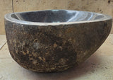 Handmade Natural Oval River Stone  Bathroom Basin  RS 2409129