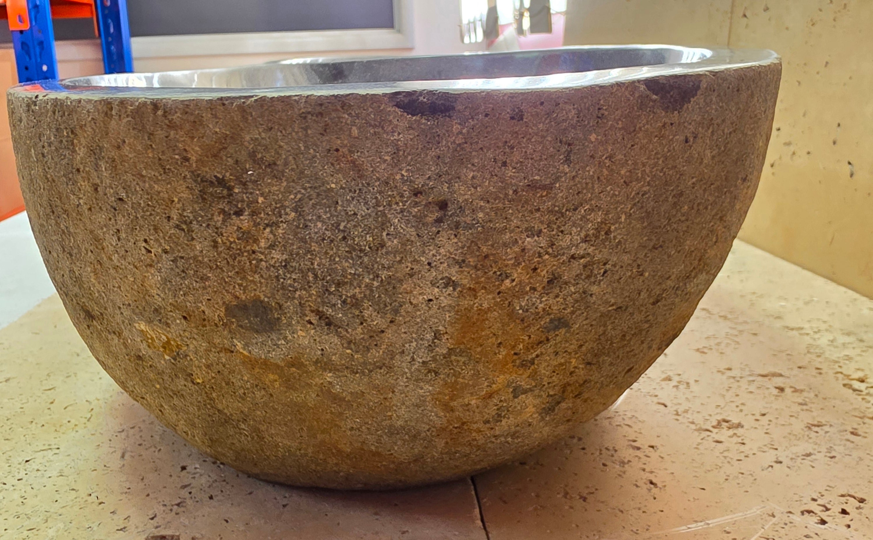 Handmade Natural Oval River Stone  Bathroom Basin LARGE TWIN SETS A & B RL 25072003