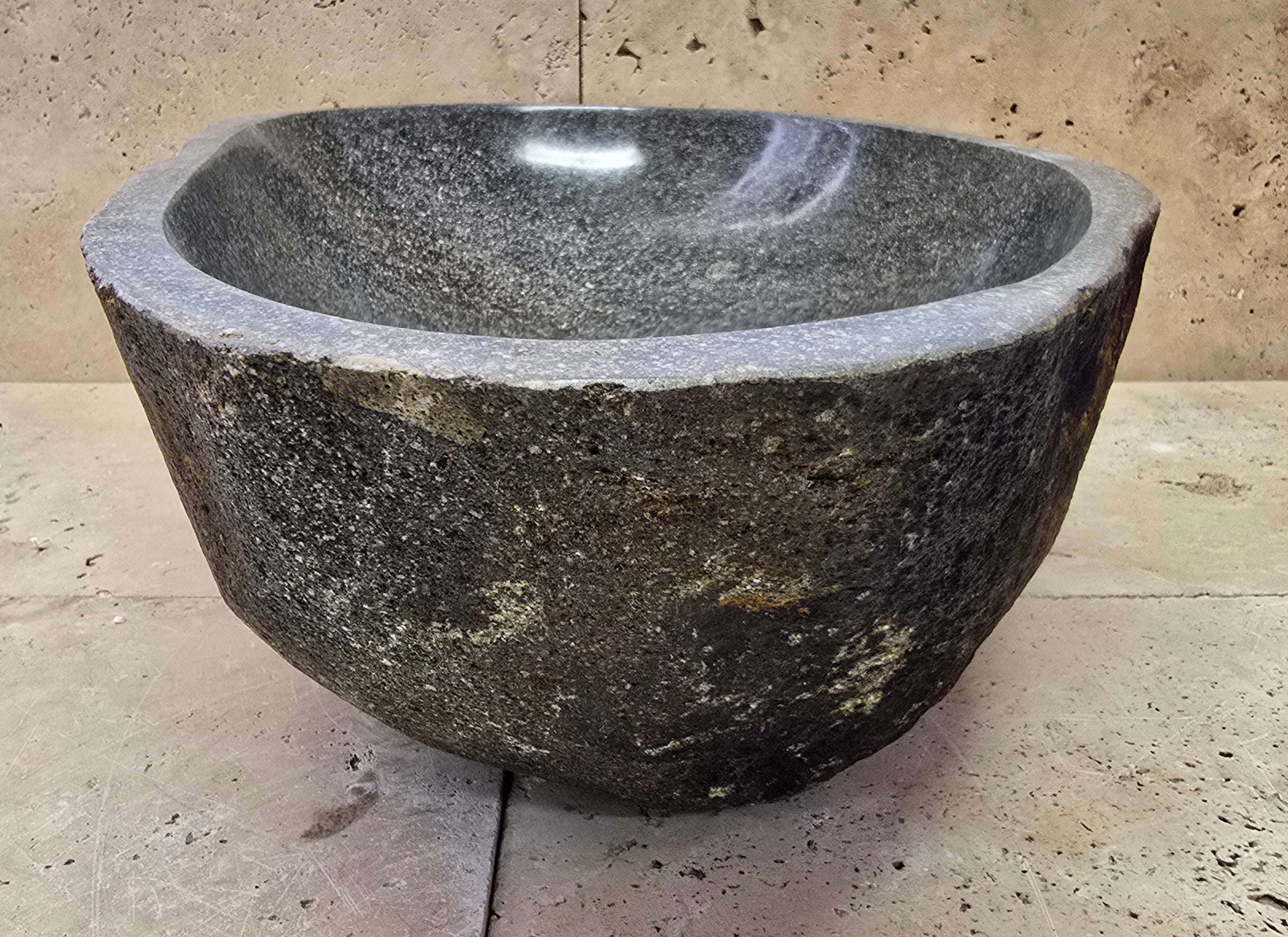 Handmade Natural Oval River Stone  Bathroom Basin  RL 240958