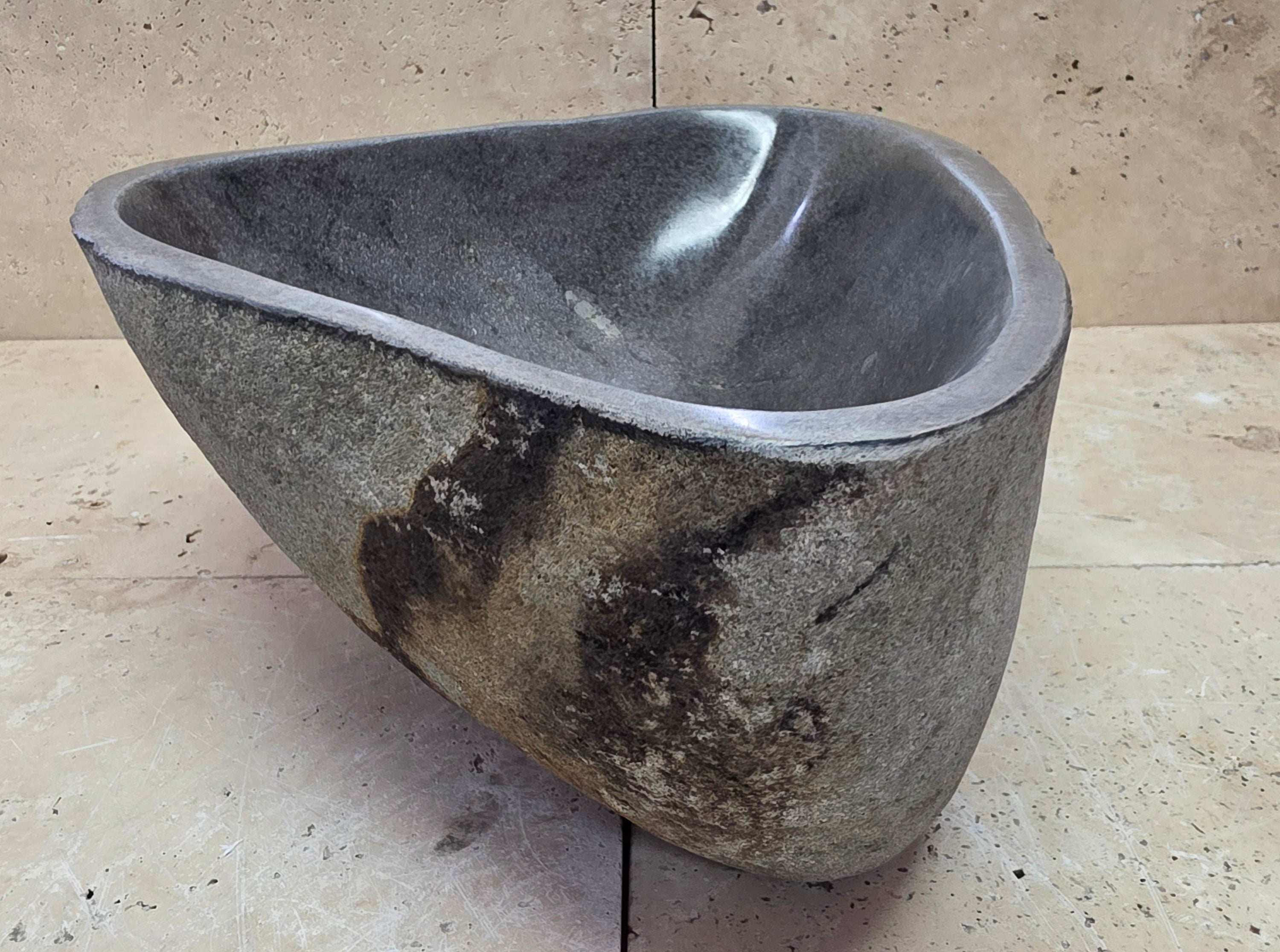 Handmade Natural Oval River Stone  Bathroom Basin  RS 2409028