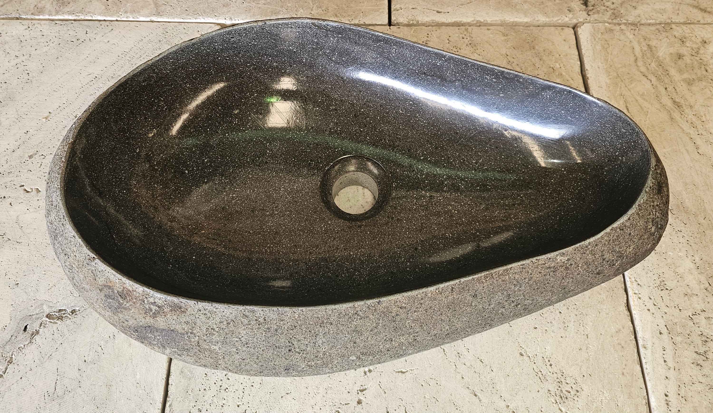 Handmade Natural Oval River Stone  Bathroom Basin  RVL 240936