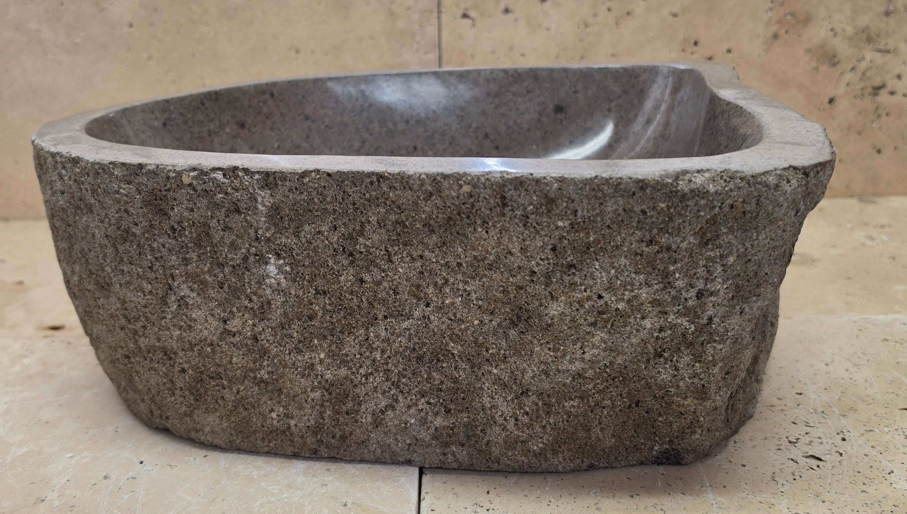 Handmade Natural Oval River Stone  Bathroom Basin  RS 240937