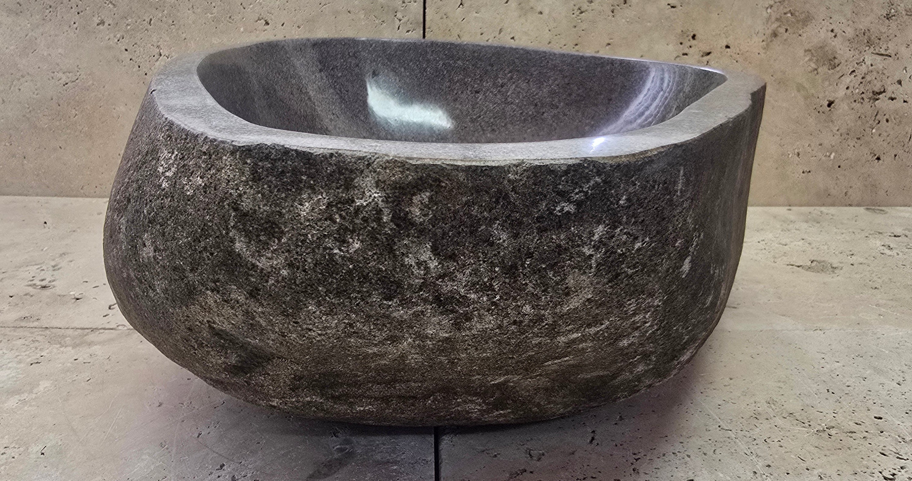 Handmade Natural Oval River Stone  Bathroom Basin  RM 2409041