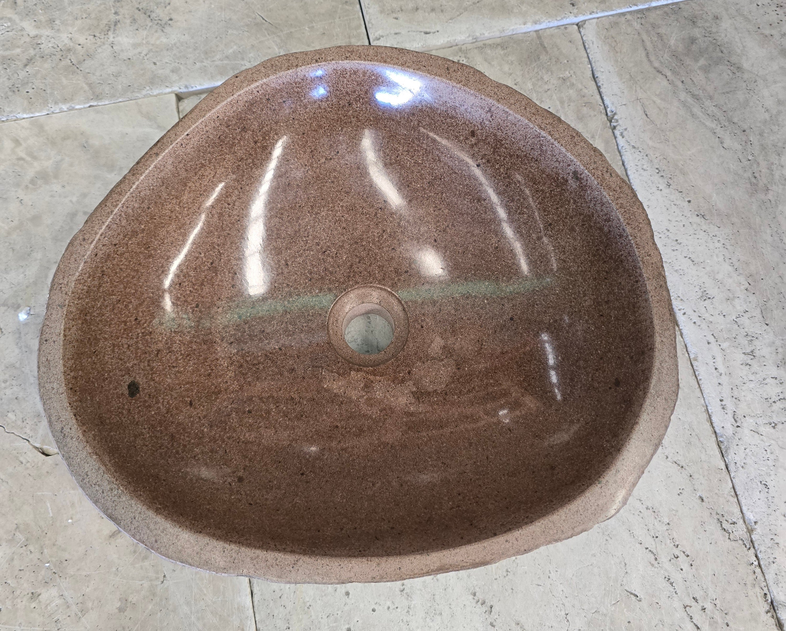 Handmade Natural Oval River Stone  Bathroom Basin  RM 2409067