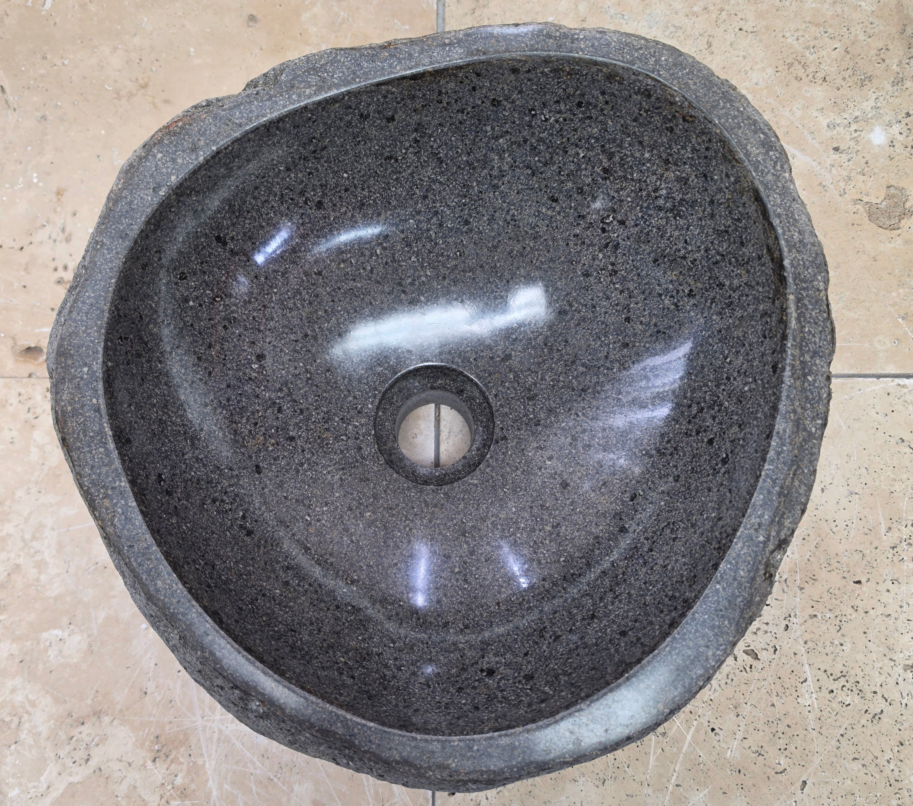 Handmade Natural Oval River Stone  Bathroom Basin  RS 240935