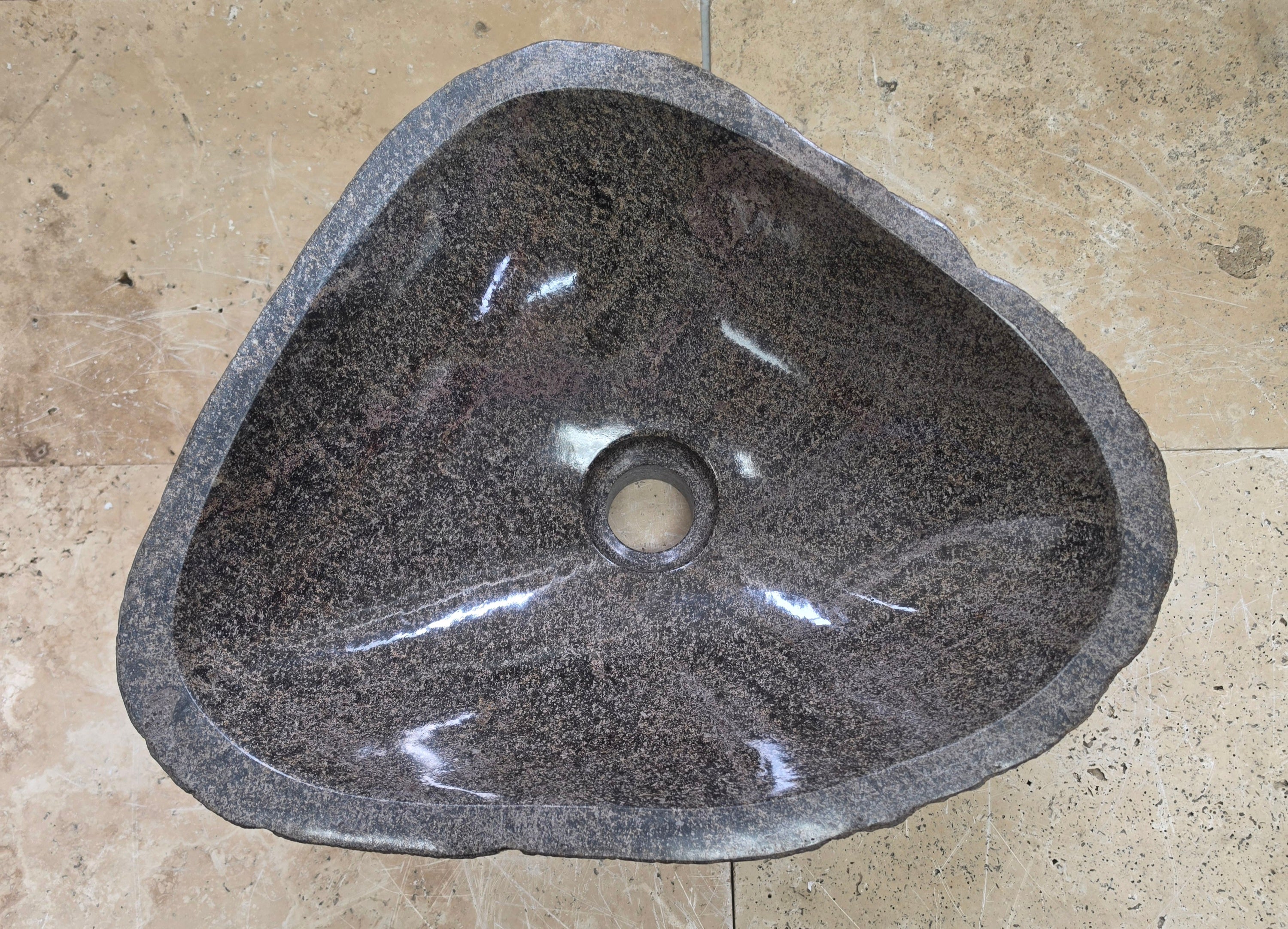Handmade Natural Oval River Stone  Bathroom Basin  RS 2409030