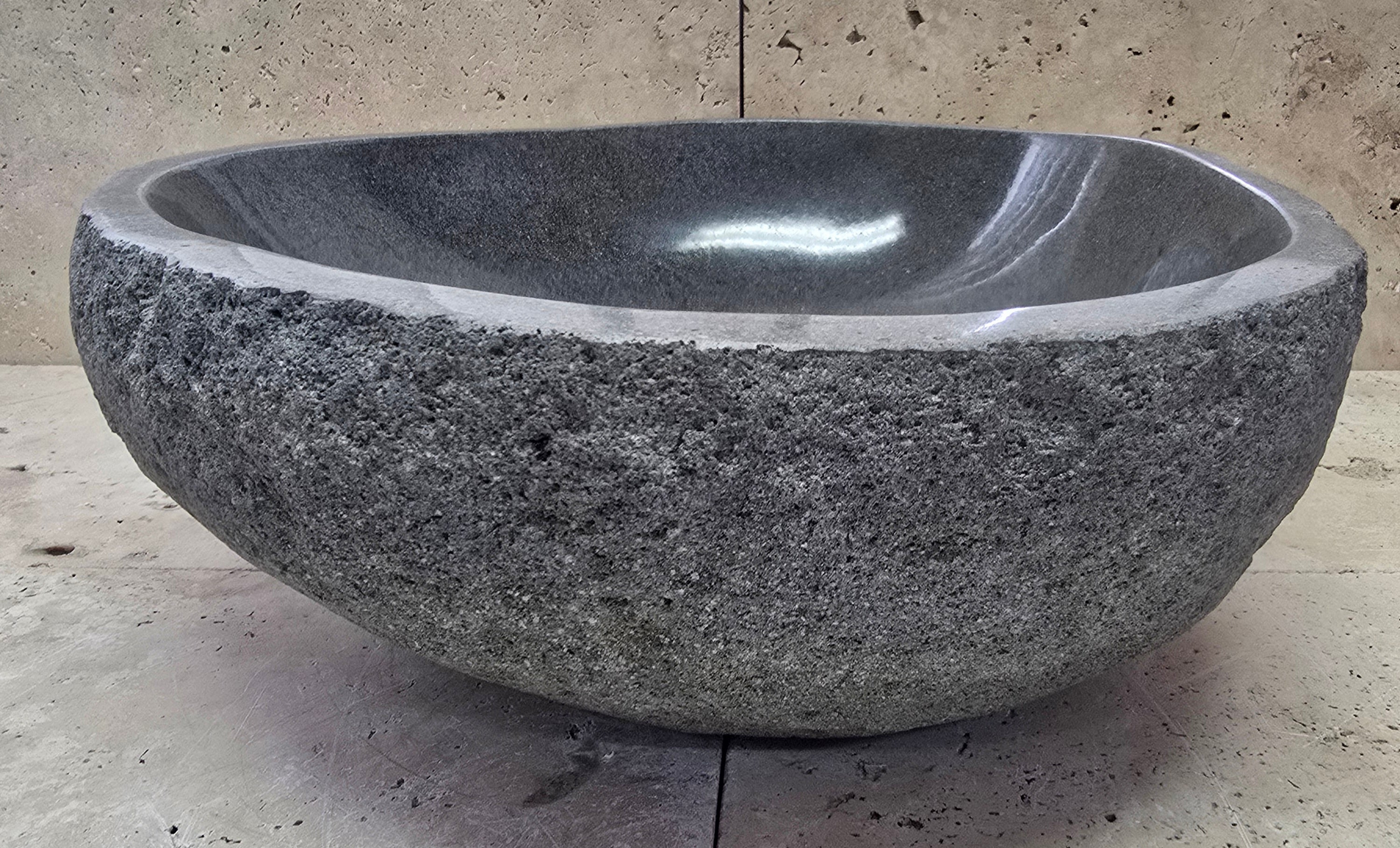 Handmade Natural Oval River Stone  Bathroom Basin  RS 2409049
