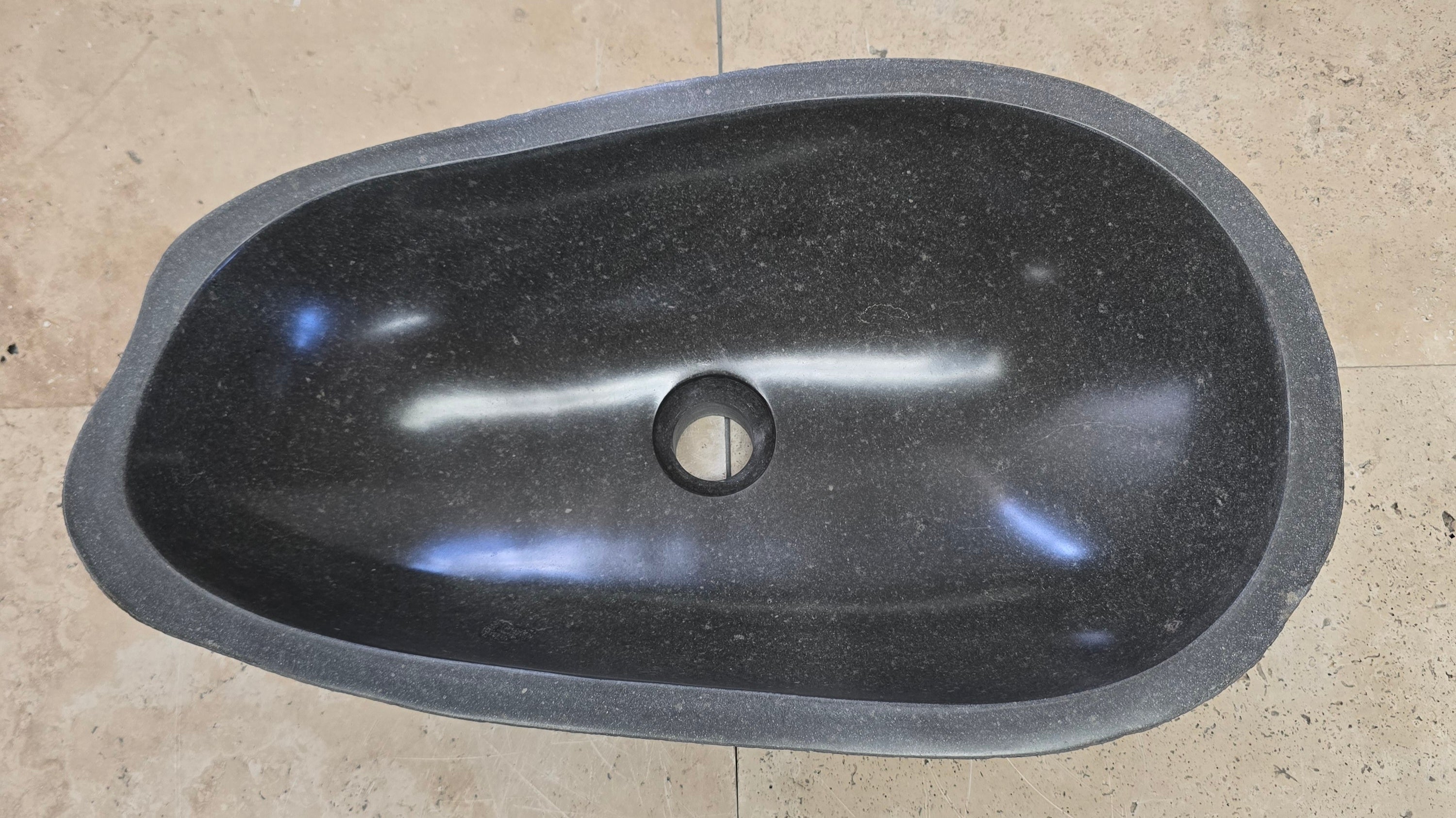 Handmade Natural Oval River Stone  Bathroom Basin  RL 240973