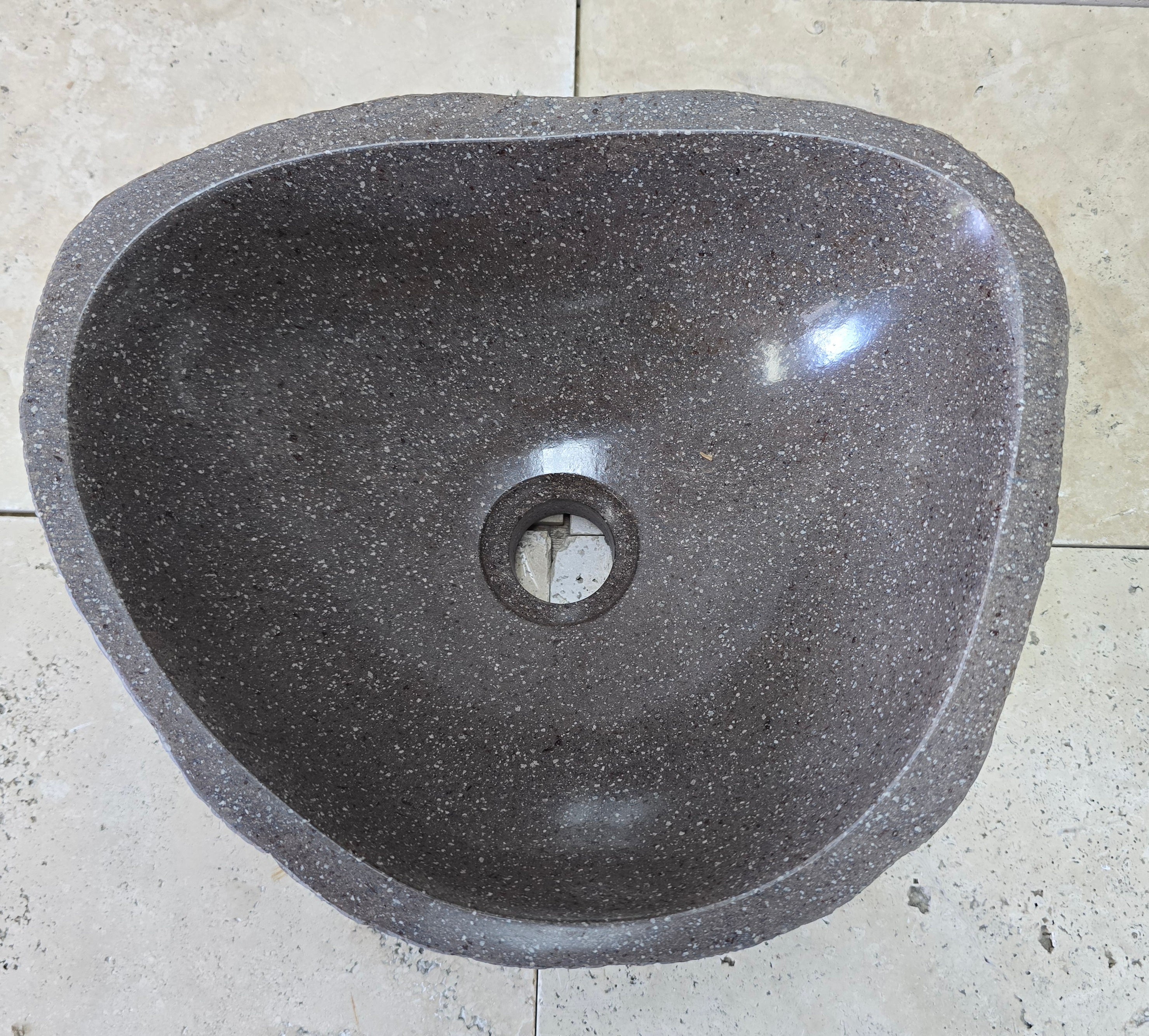 Handmade Natural Oval River Stone  Bathroom Basin  RS 2409143