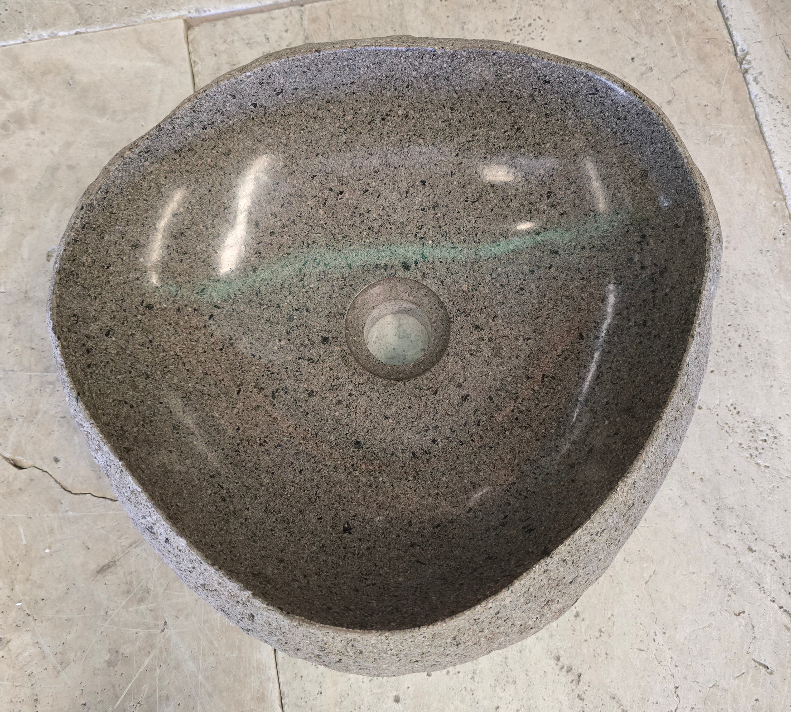 Handmade Natural Oval River Stone  Bathroom Basin  RVS 2409076