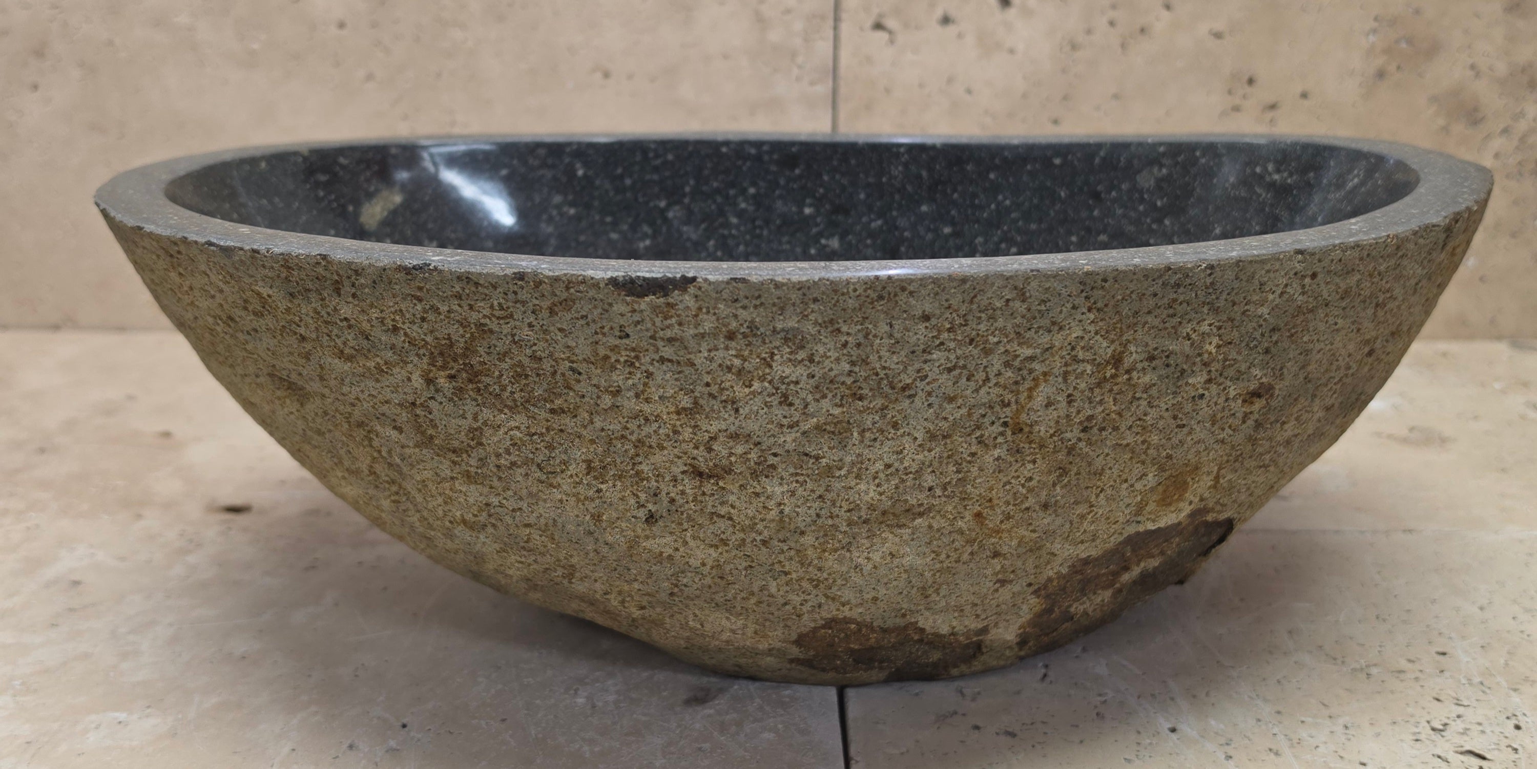 Handmade Natural Oval River Stone  Bathroom Basin  RM 2409126