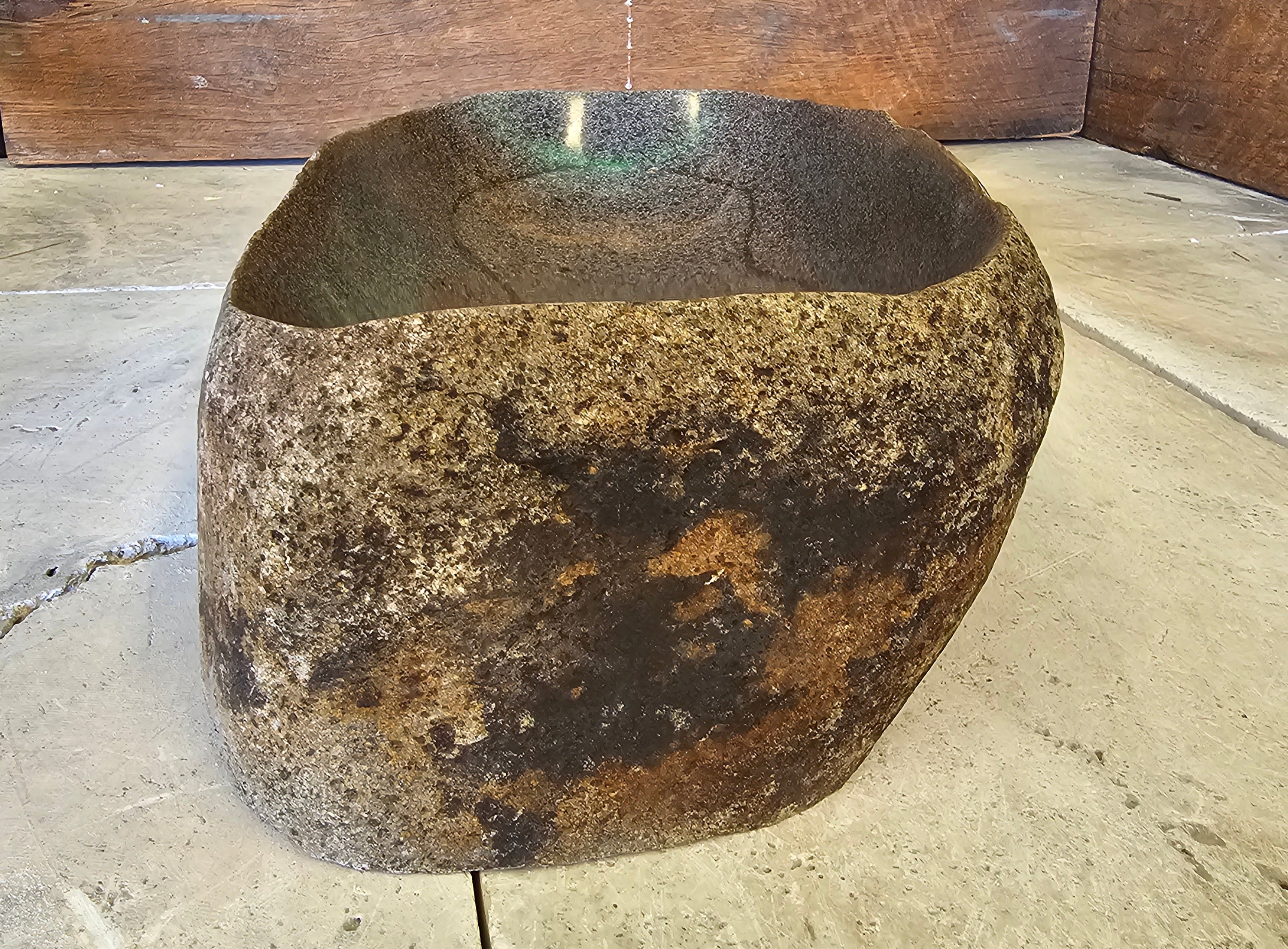 Handmade Natural Oval River Stone  Bathroom Basin  RVL 240947