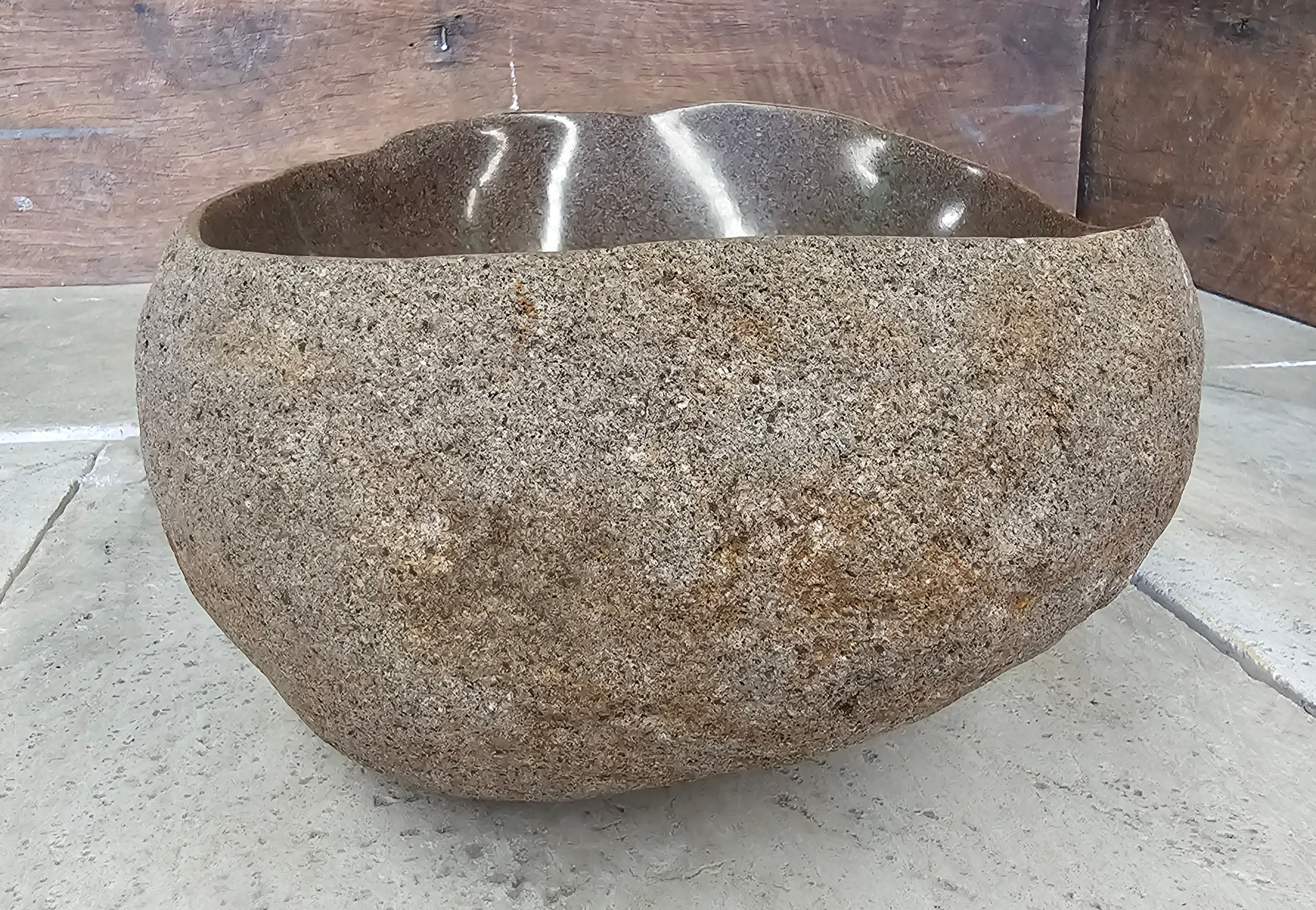 Handmade Natural Oval River Stone  Bathroom Basin  RVS 2409028