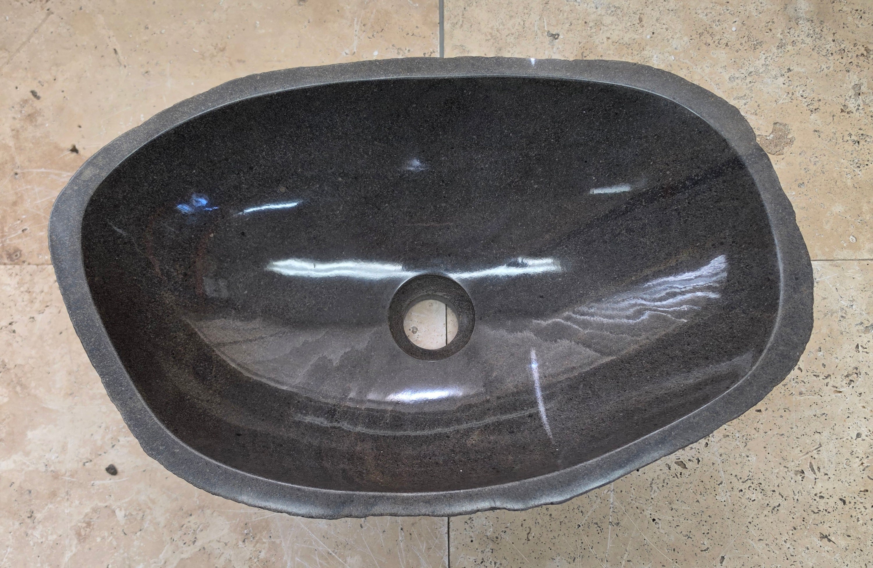 Handmade Natural Oval River Stone  Bathroom Basin  RM 25072013