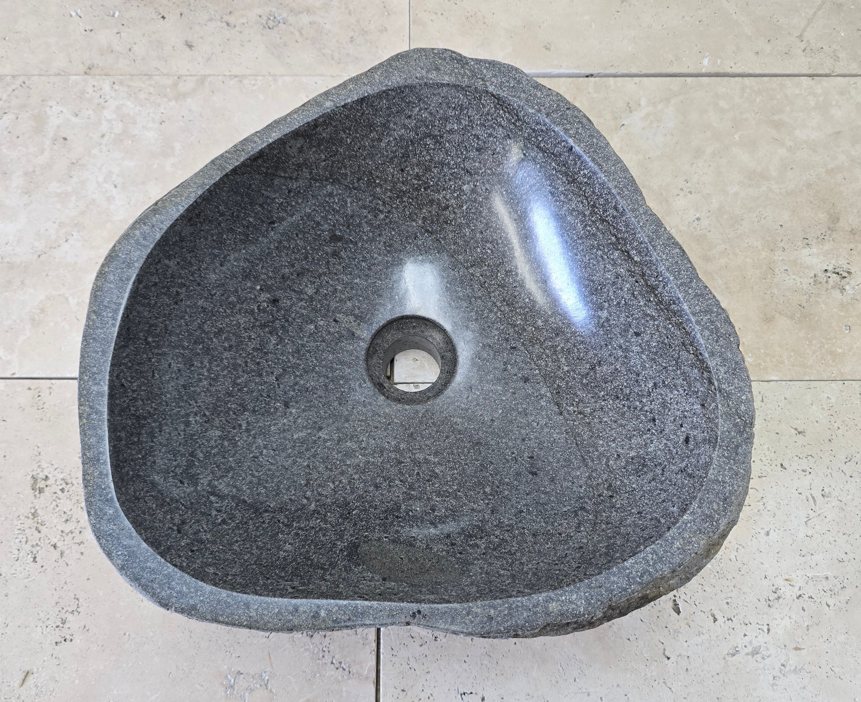 Handmade Natural Oval River Stone  Bathroom Basin  RS 2409146