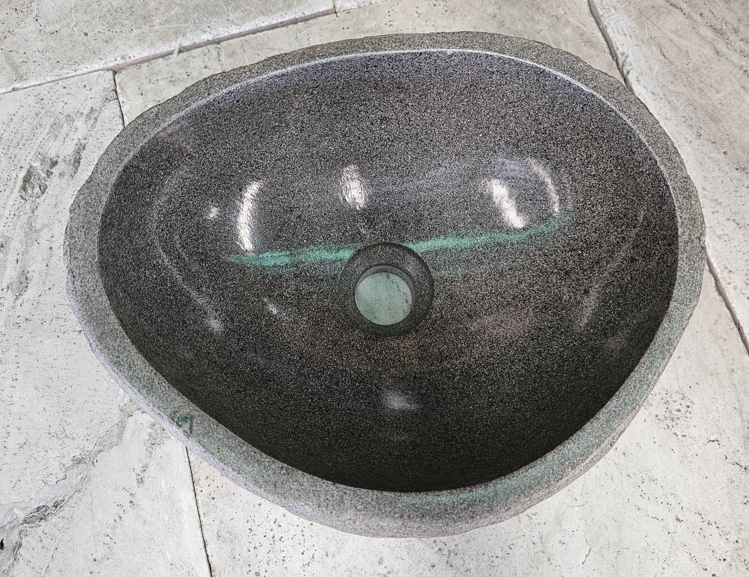 Handmade Natural Oval River Stone  Bathroom Basin  RS 2409052