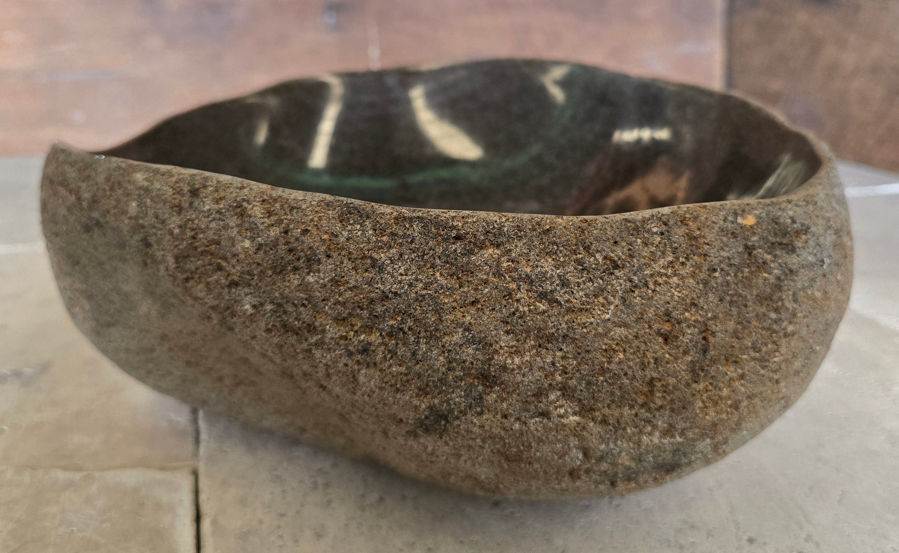 Handmade Natural Oval River Stone  Bathroom Basin  RVS 2409092