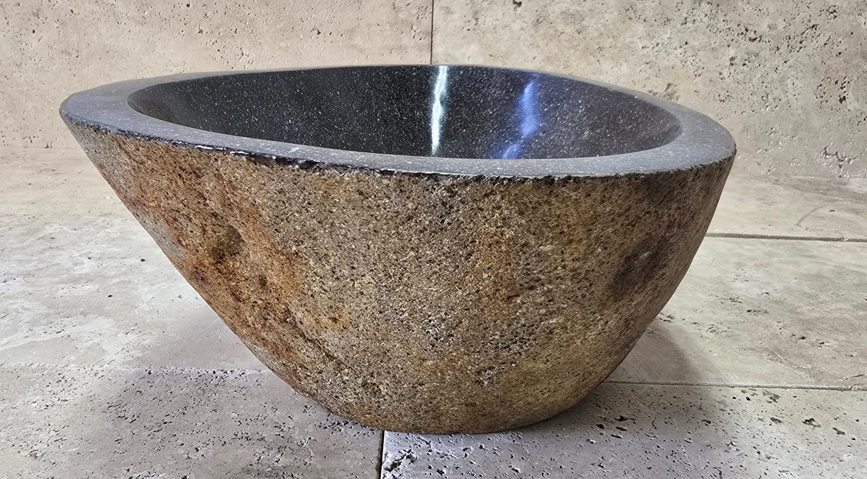 Handmade Natural Oval River Stone  Bathroom Basin  RM 2409074